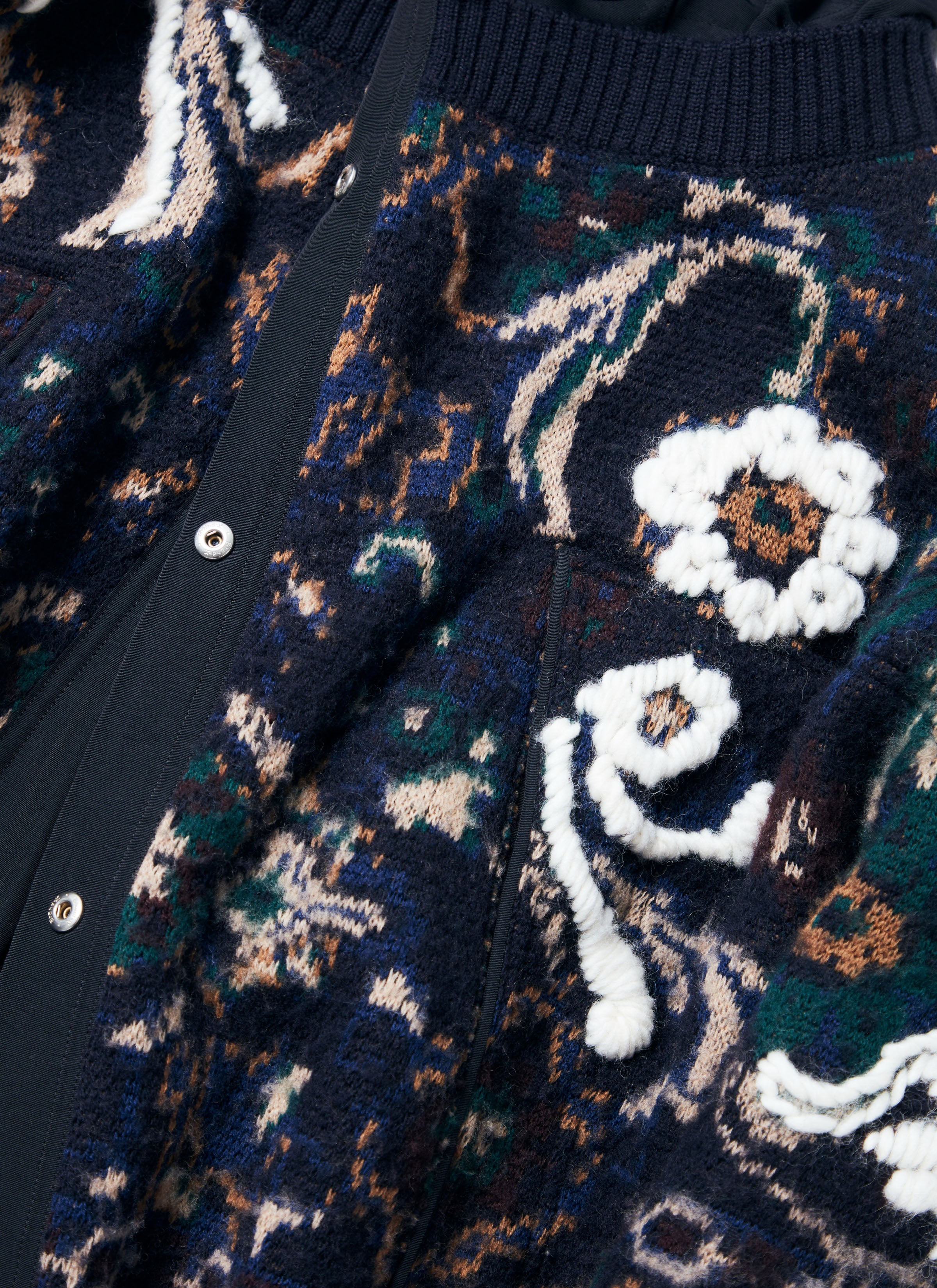 Floral Jacquard Knit Blouson