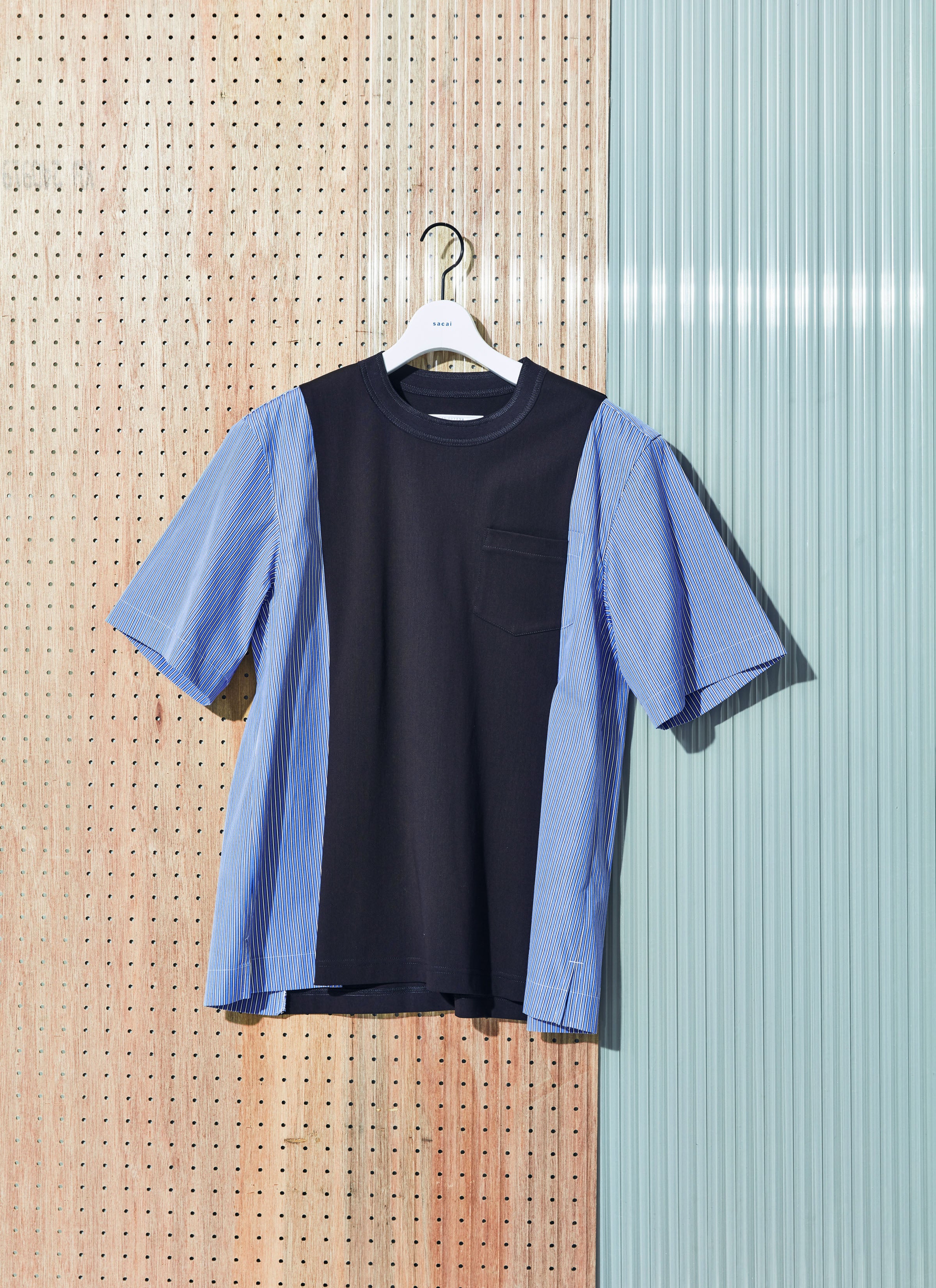 Poplin x Cotton Jersey T-Shirt