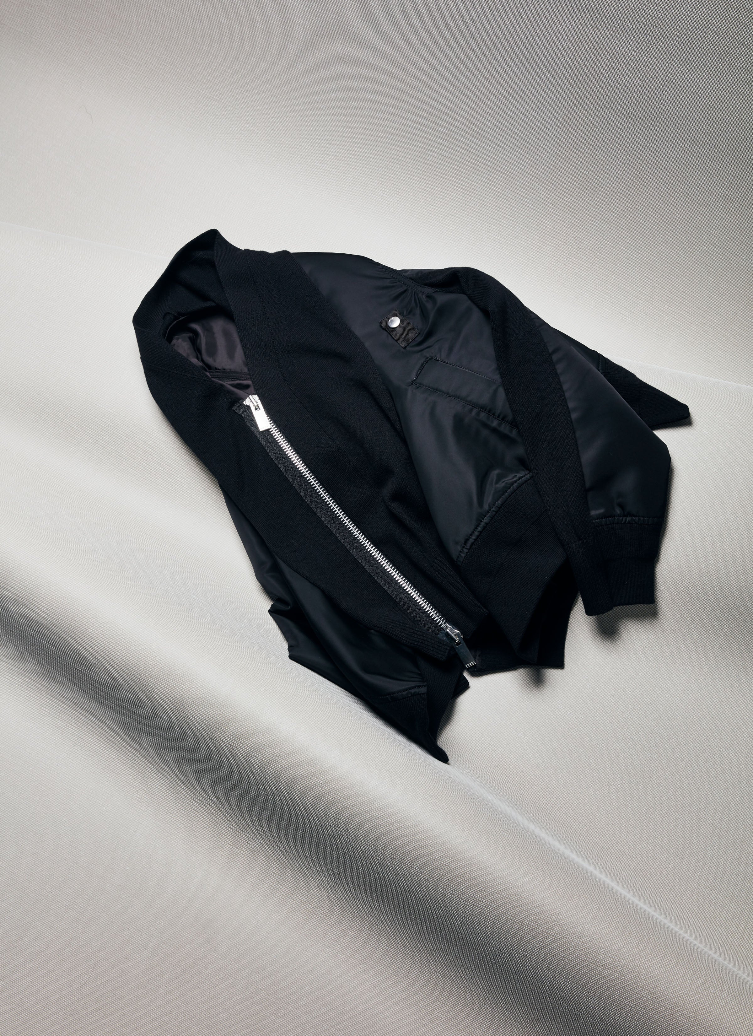 Nylon Twill x Knit Cardigan