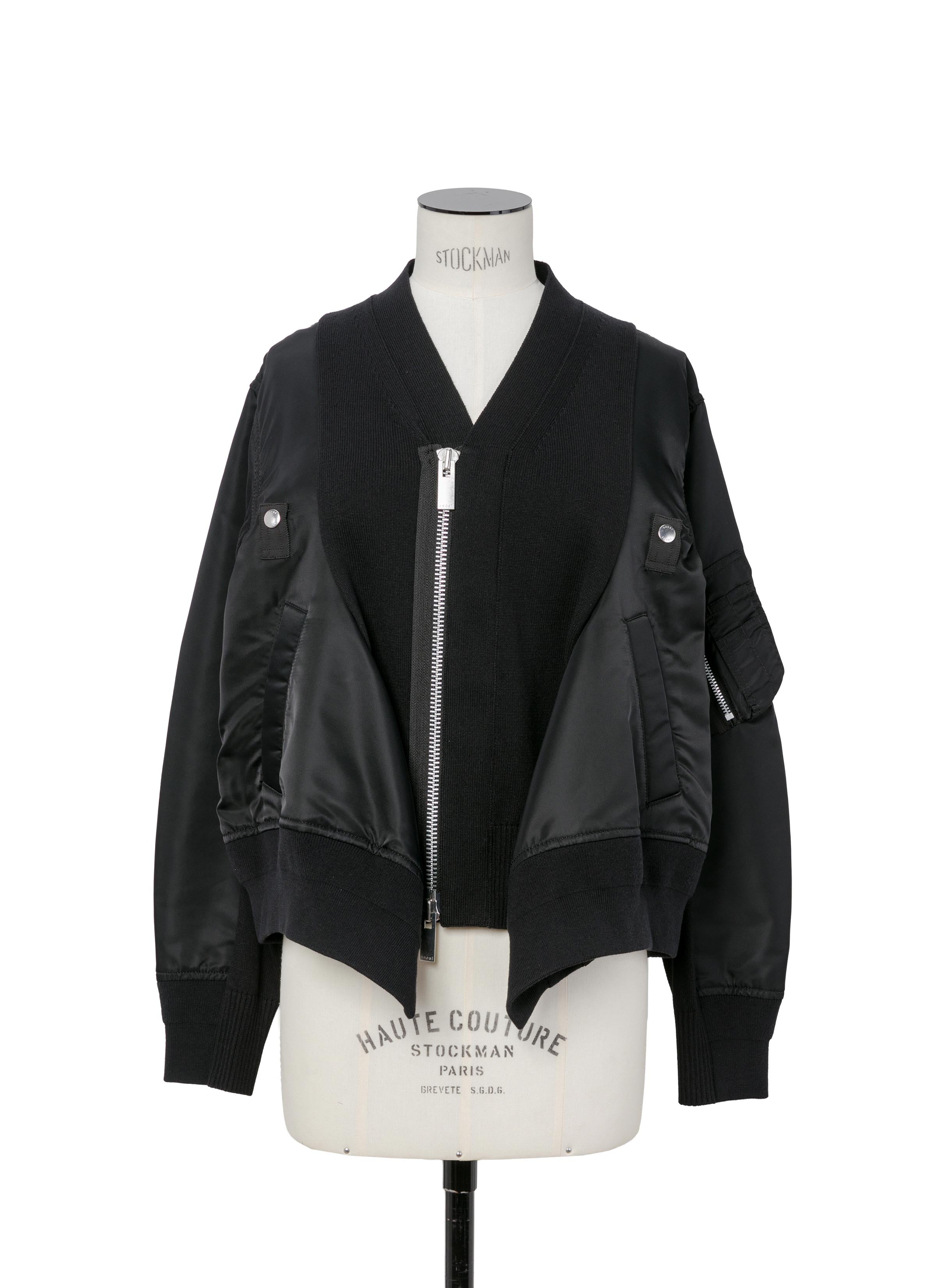 nylon-twill-x-knit-cardigan