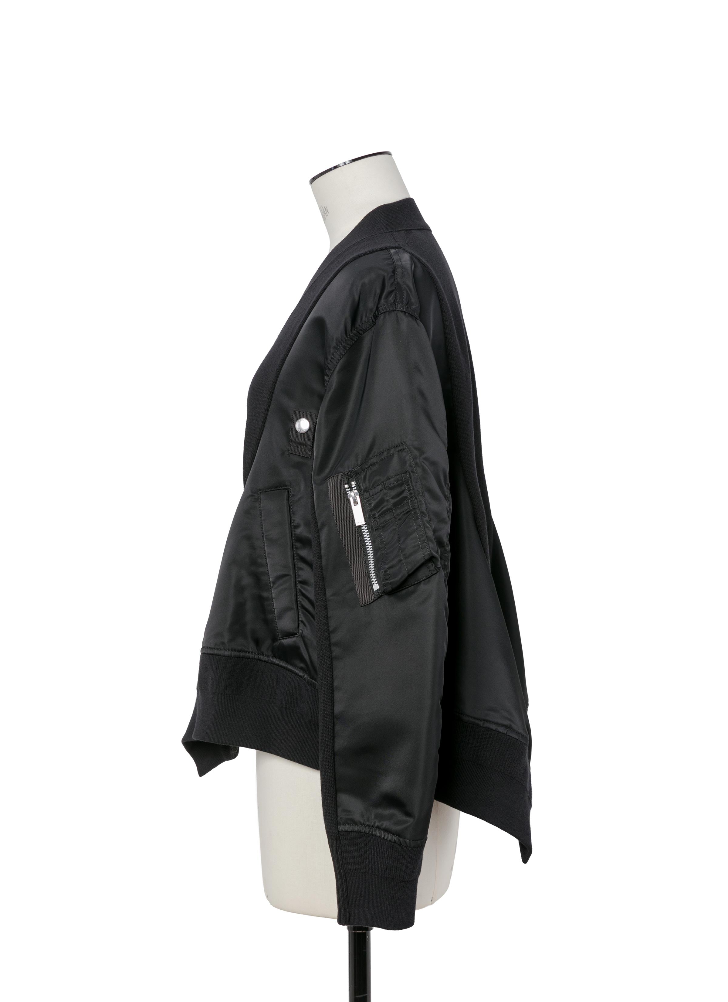 nylon-twill-x-knit-cardigan