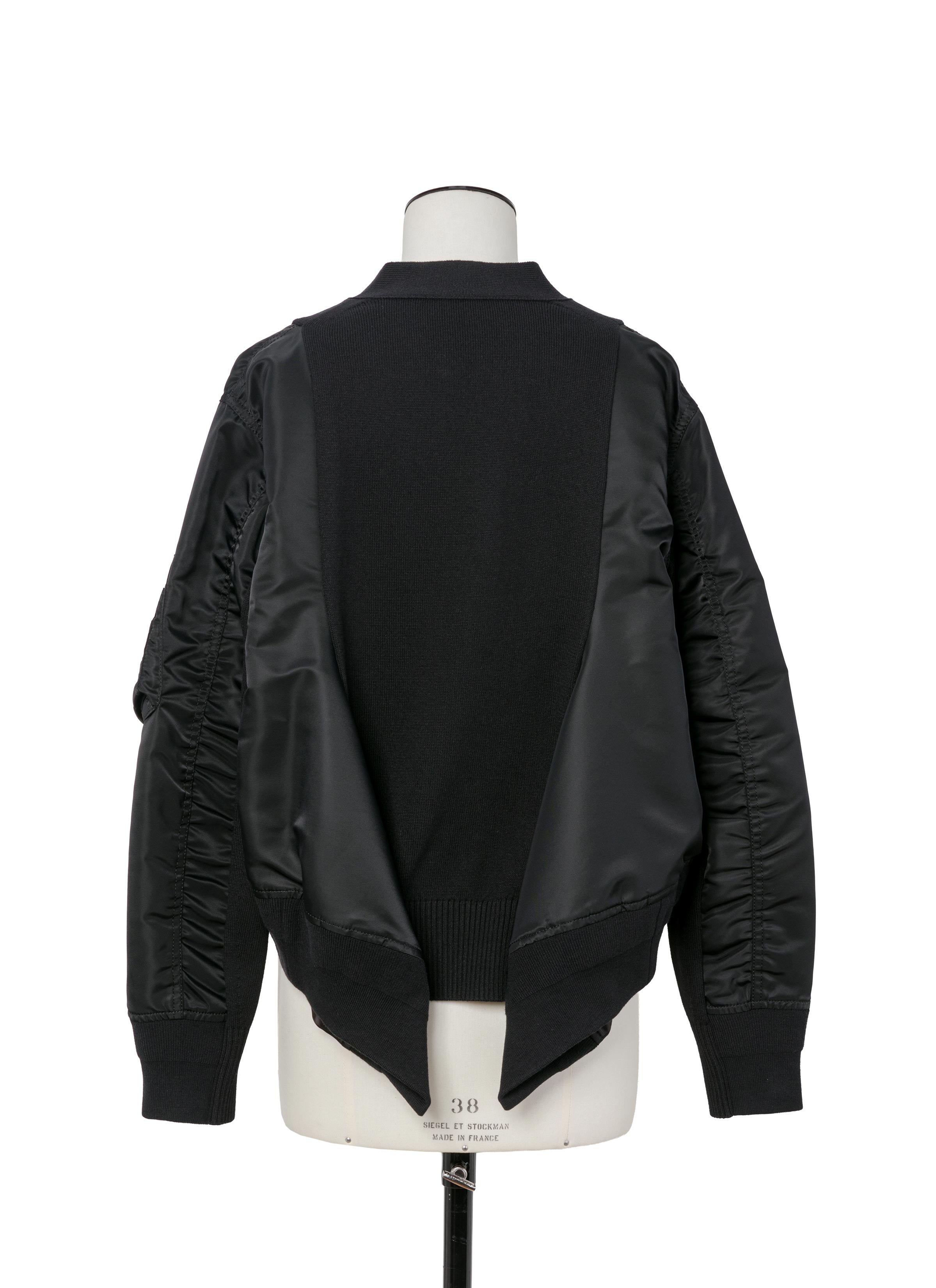 nylon-twill-x-knit-cardigan