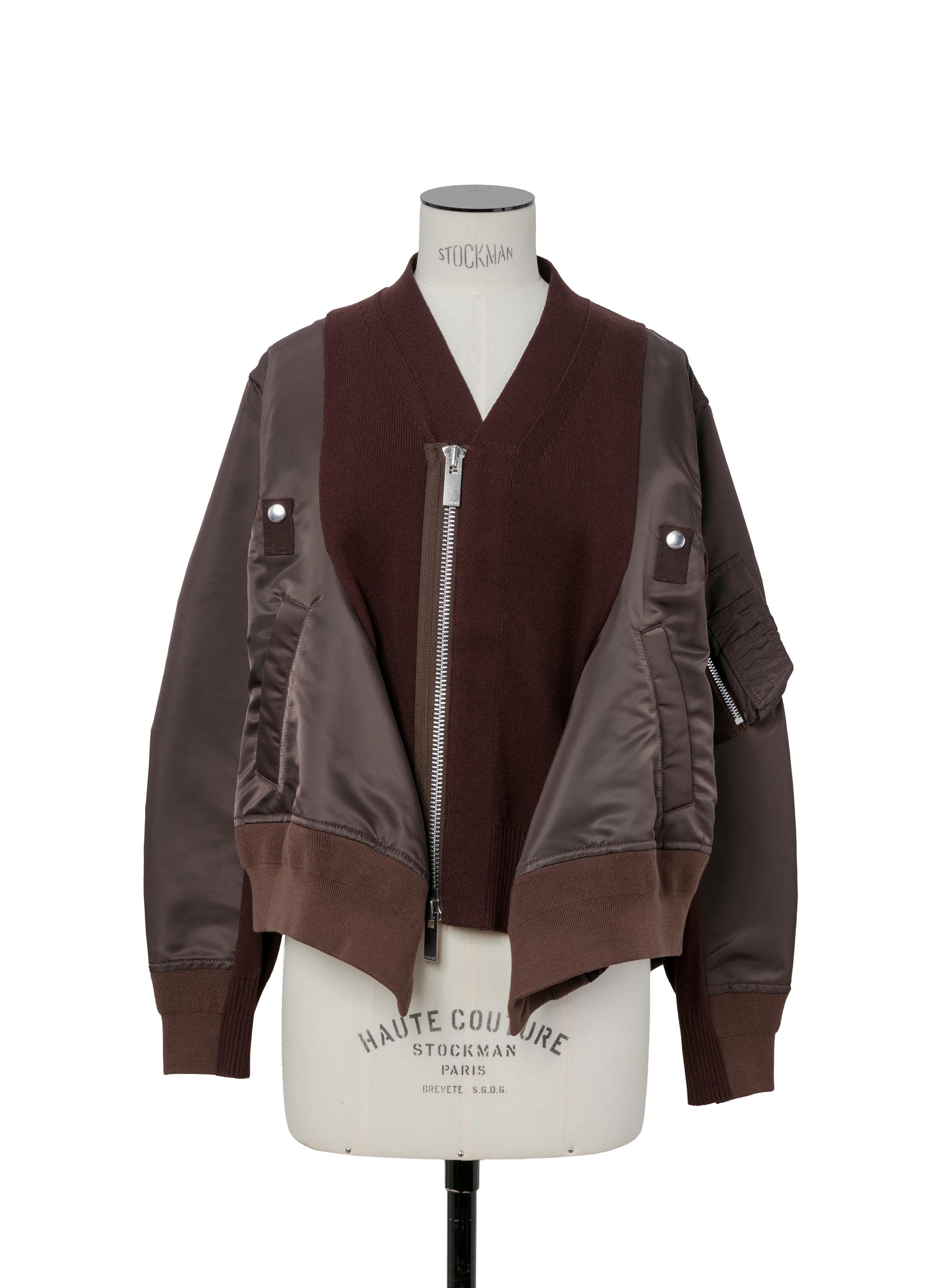 nylon-twill-x-knit-cardigan