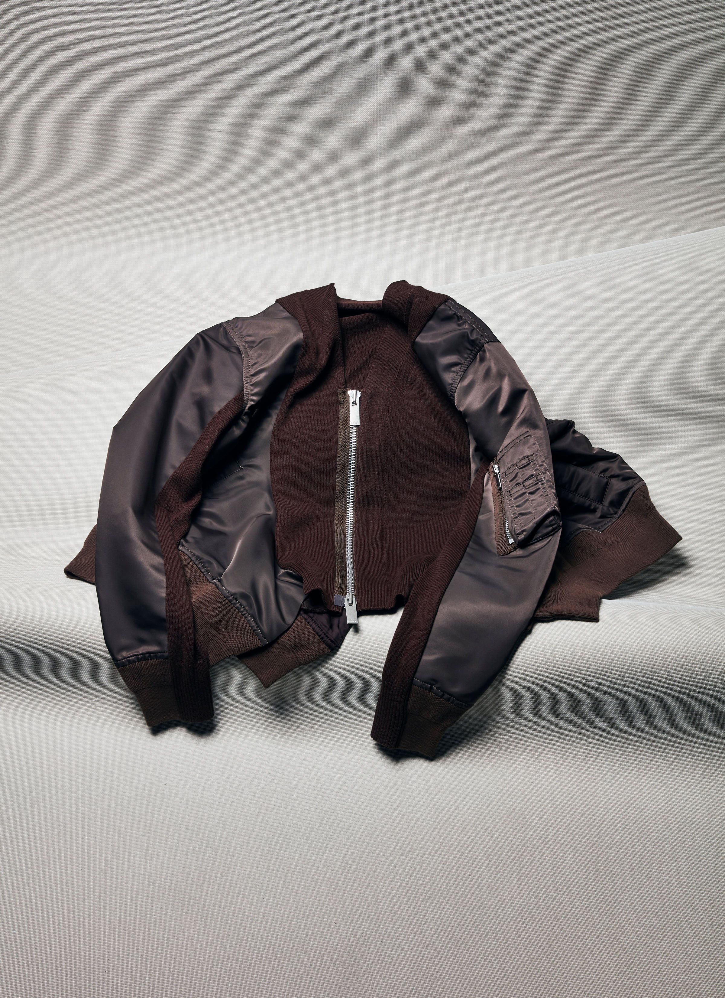 Nylon Twill x Knit Cardigan