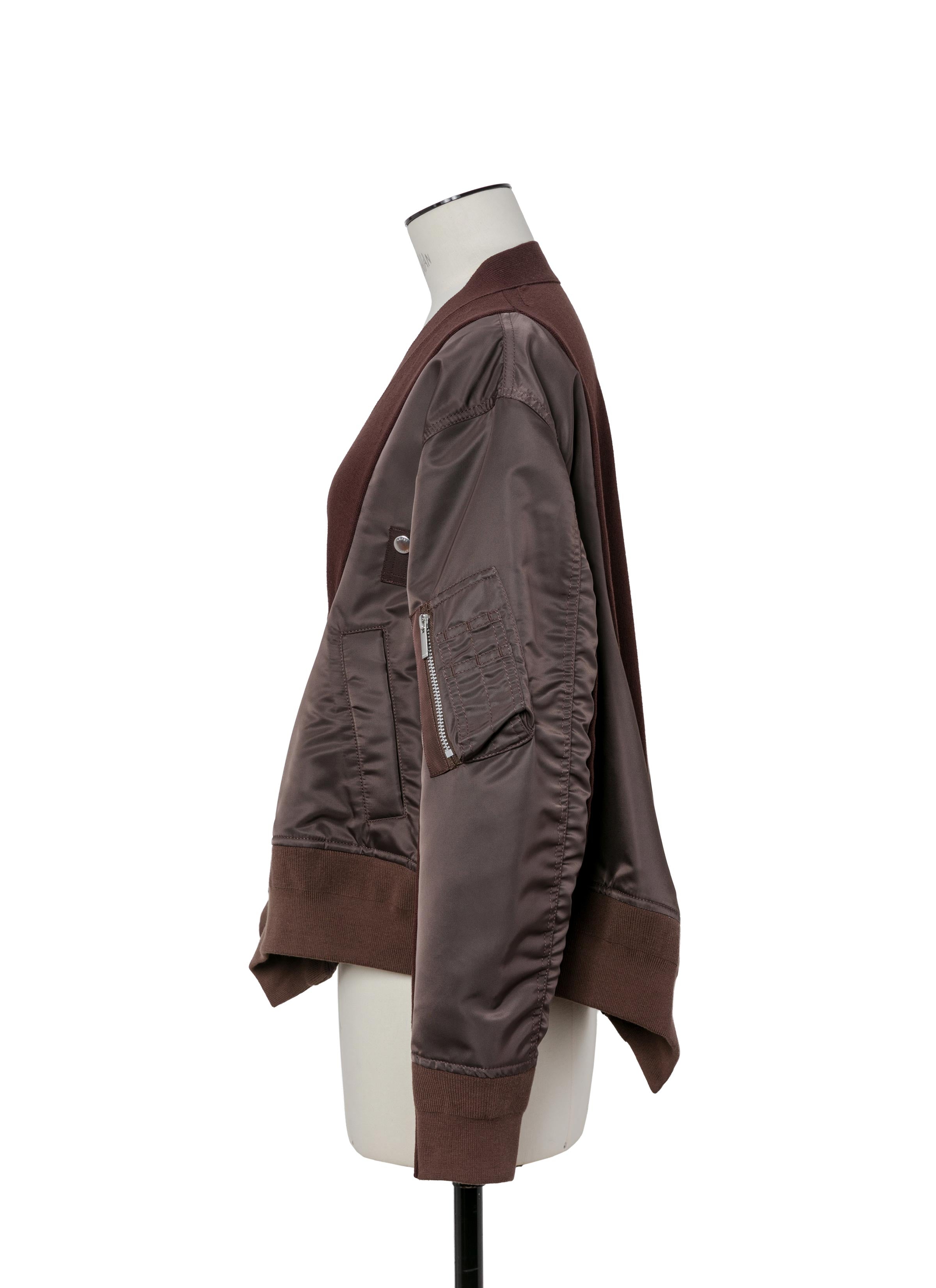 nylon-twill-x-knit-cardigan