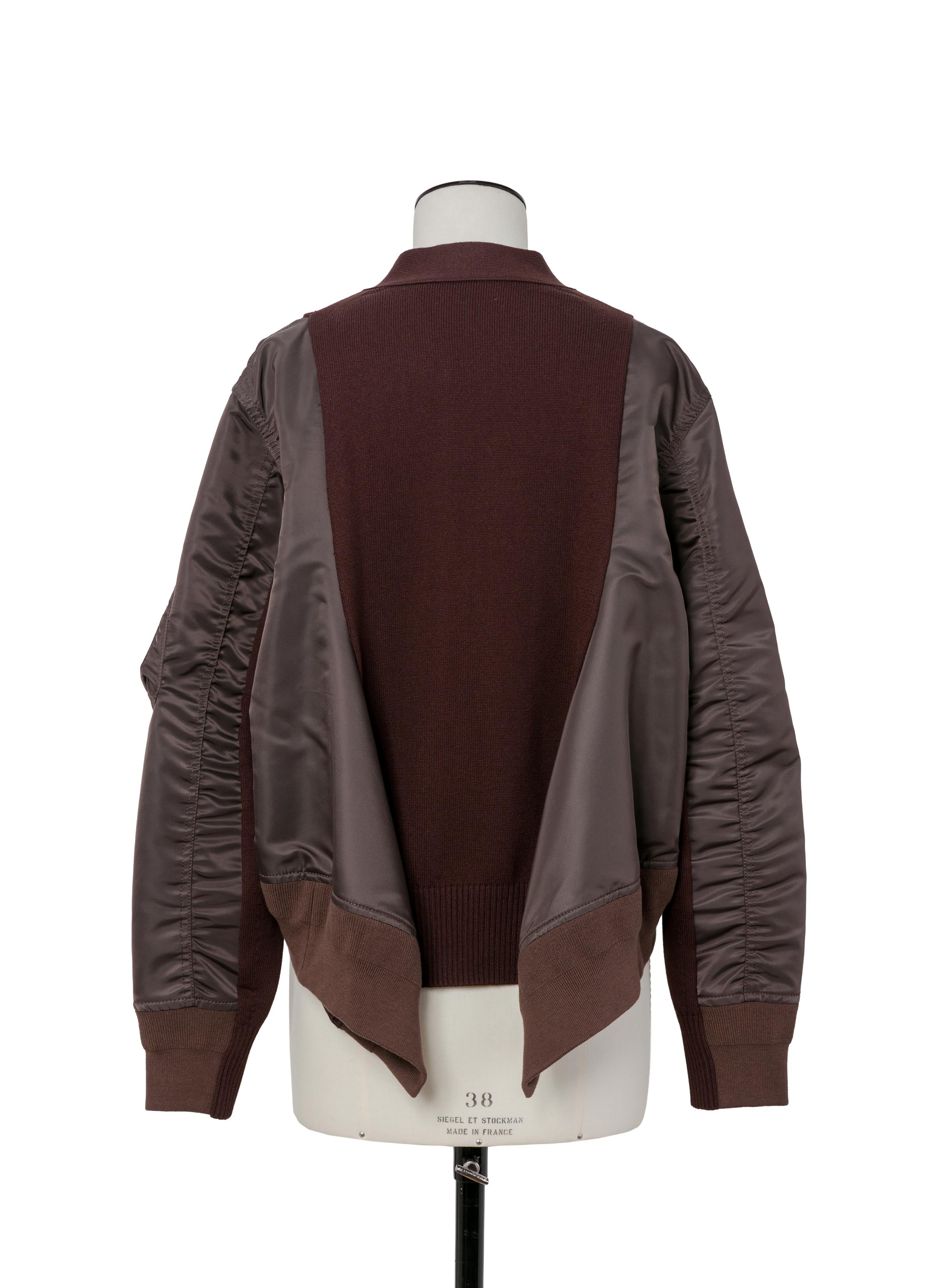 nylon-twill-x-knit-cardigan