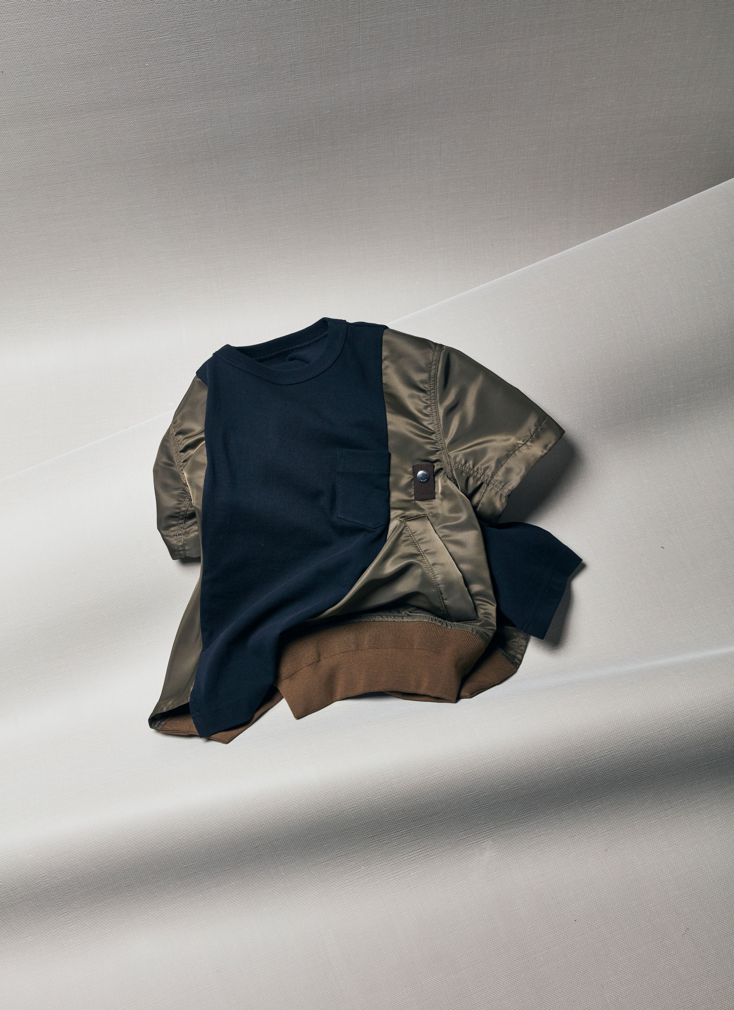 Nylon Twill x Cotton Jersey T-Shirt