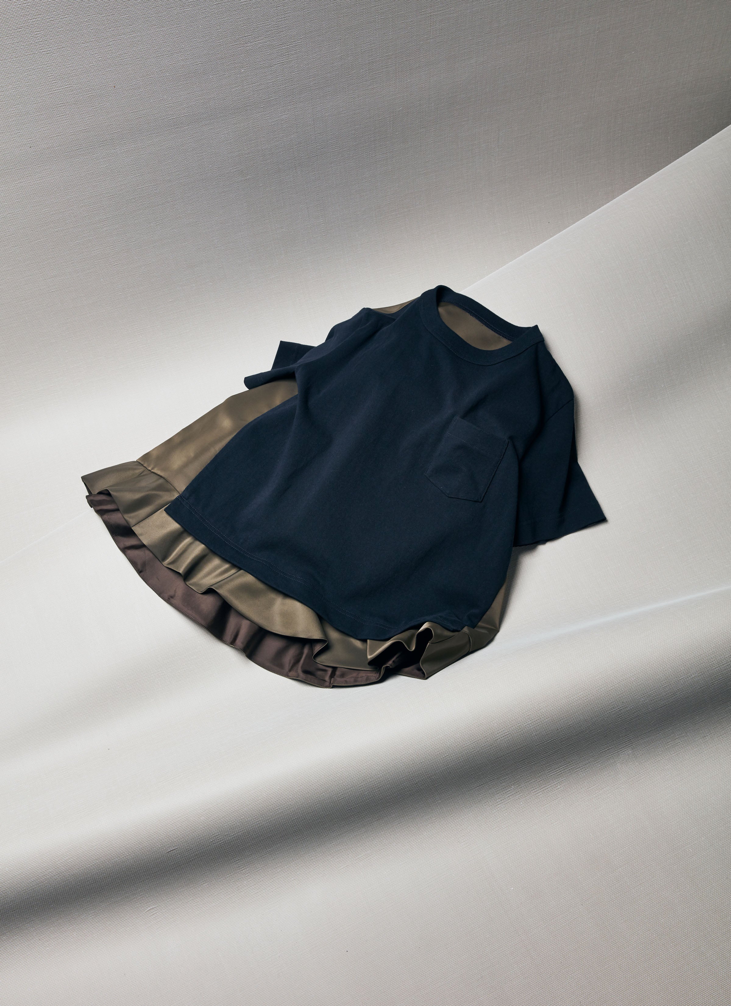 Nylon Twill x Cotton Jersey T-Shirt