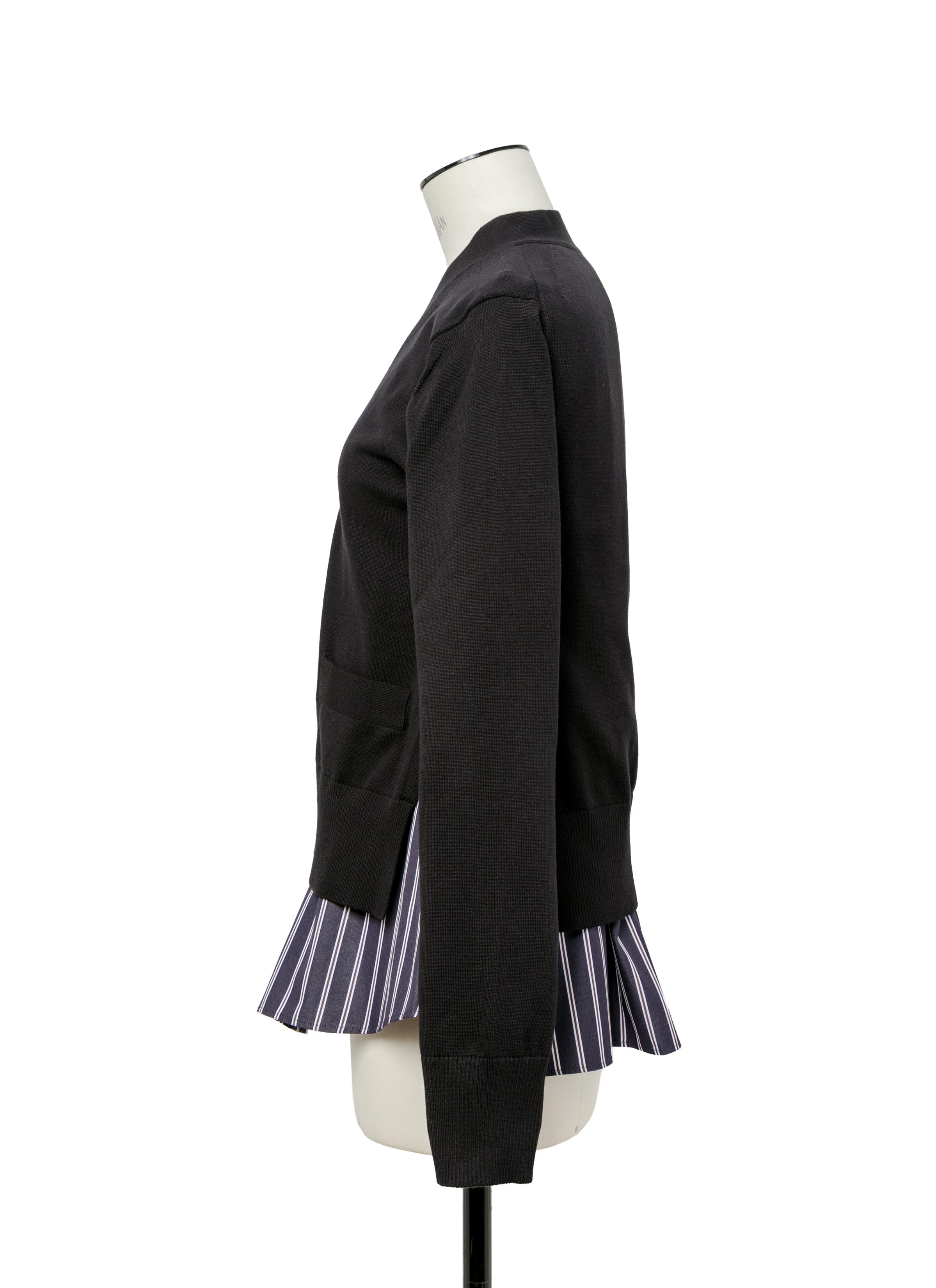 poplin-x-knit-cardigan