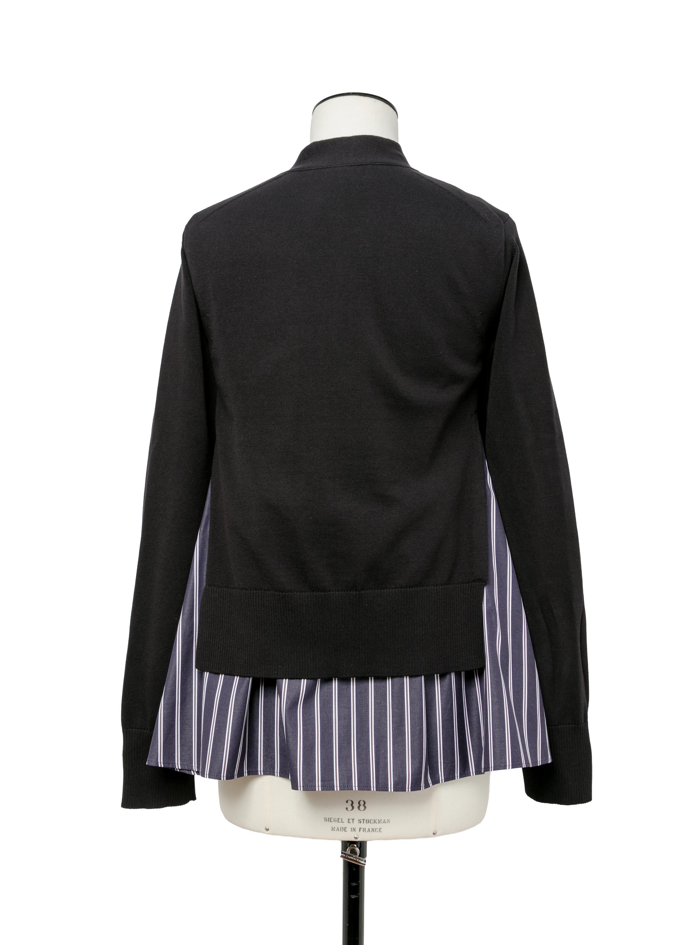 poplin-x-knit-cardigan
