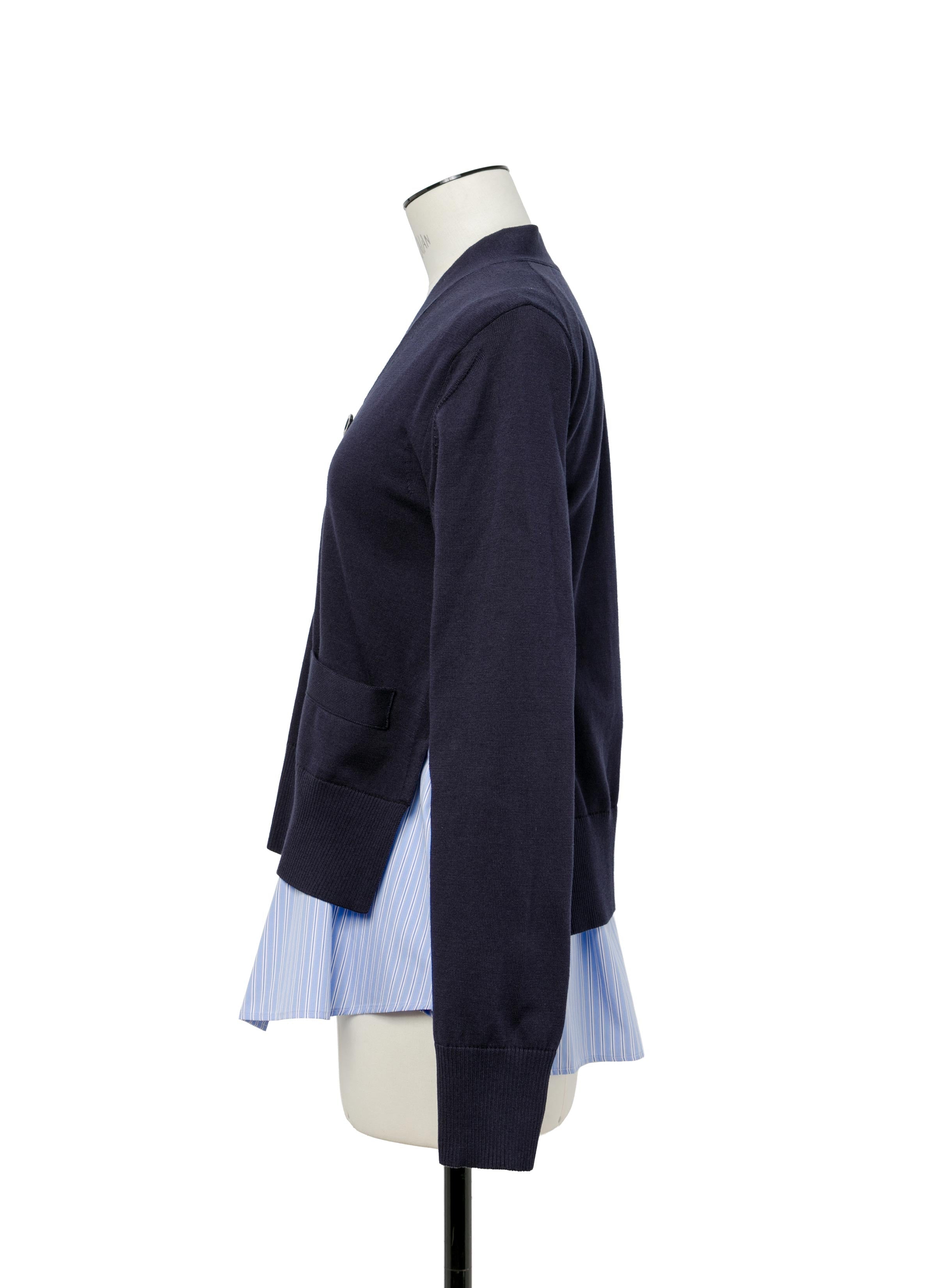poplin-x-knit-cardigan