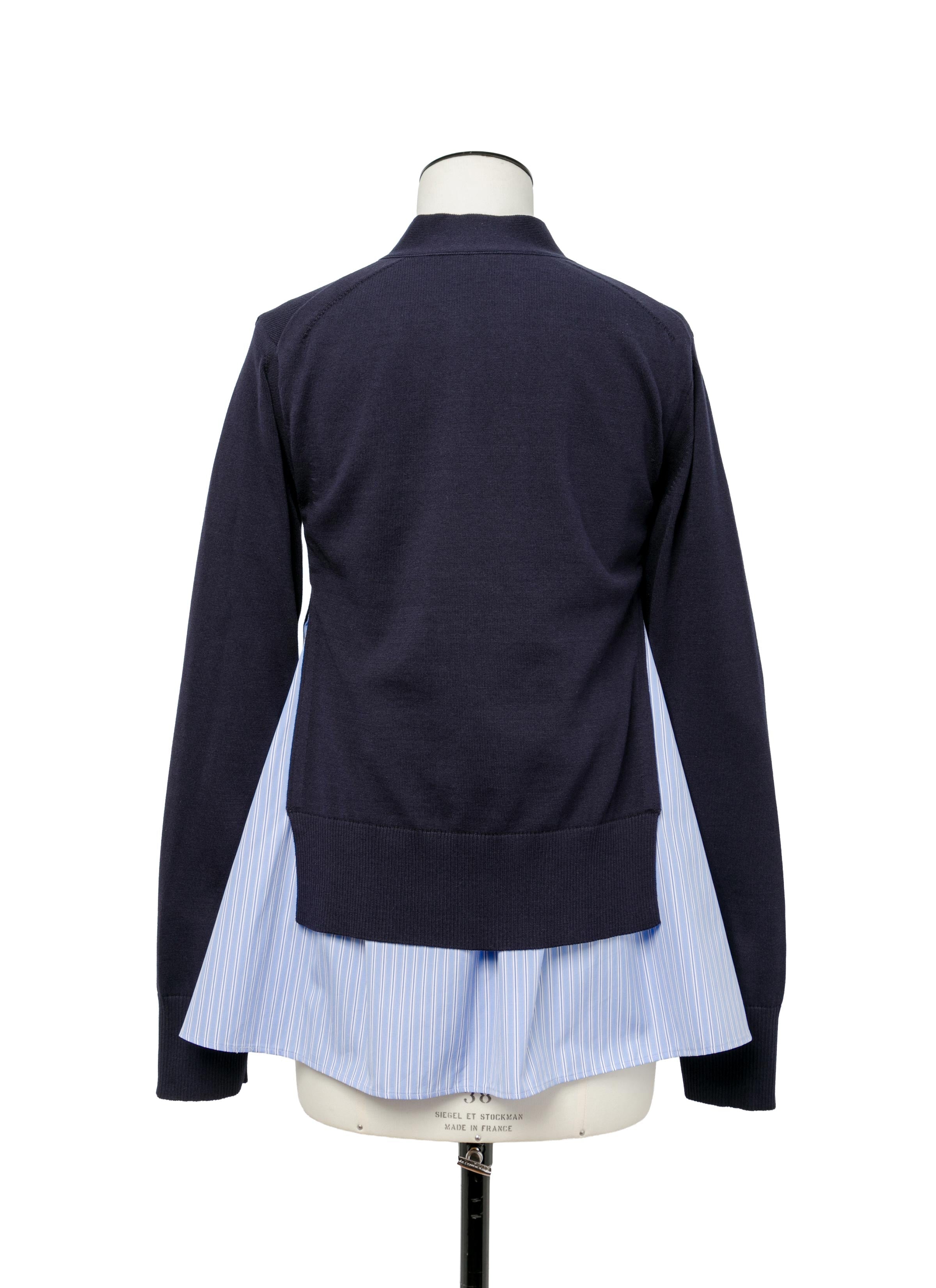 poplin-x-knit-cardigan