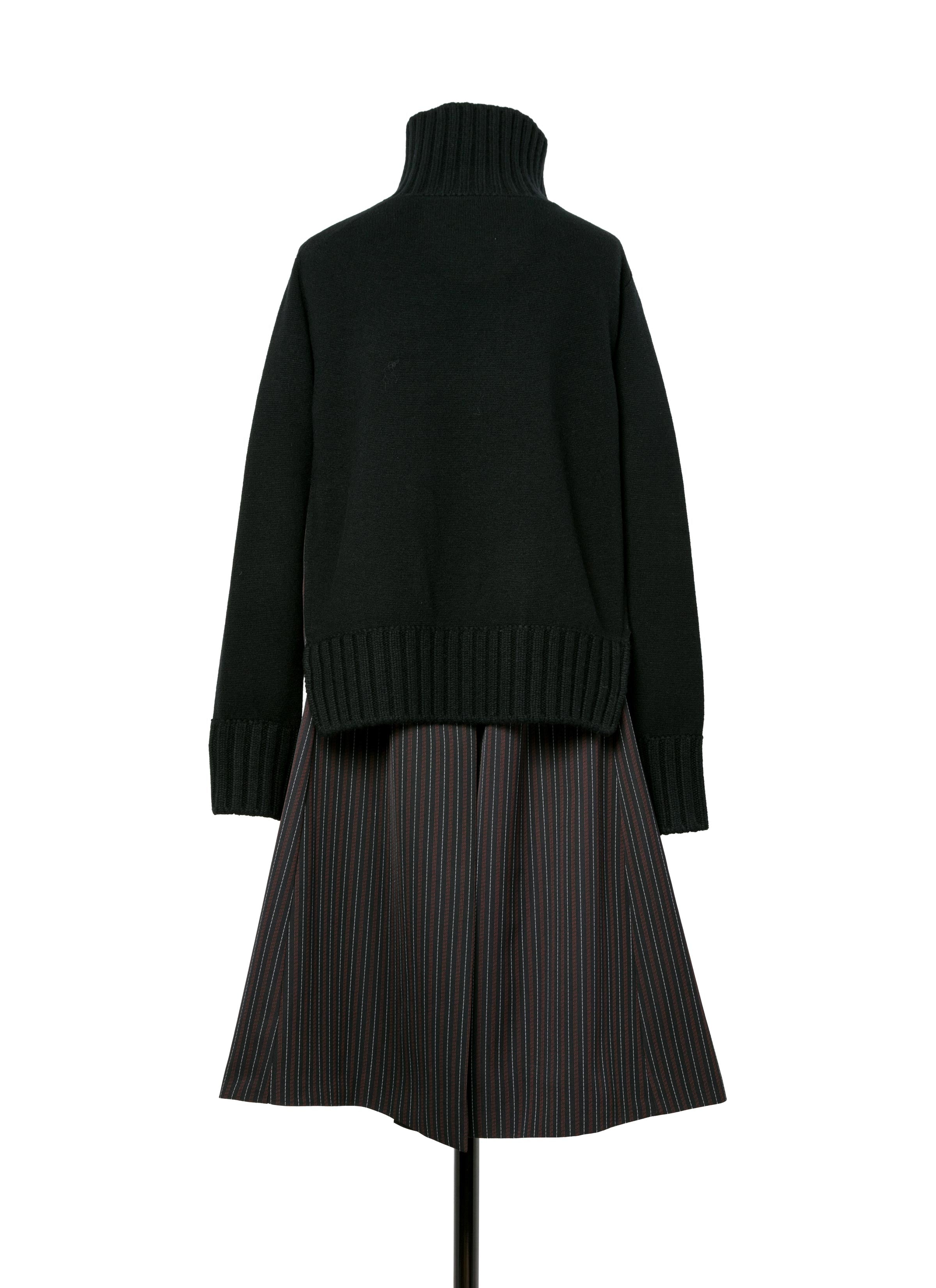 stripe-doeskin-x-wool-knit-coat-dress
