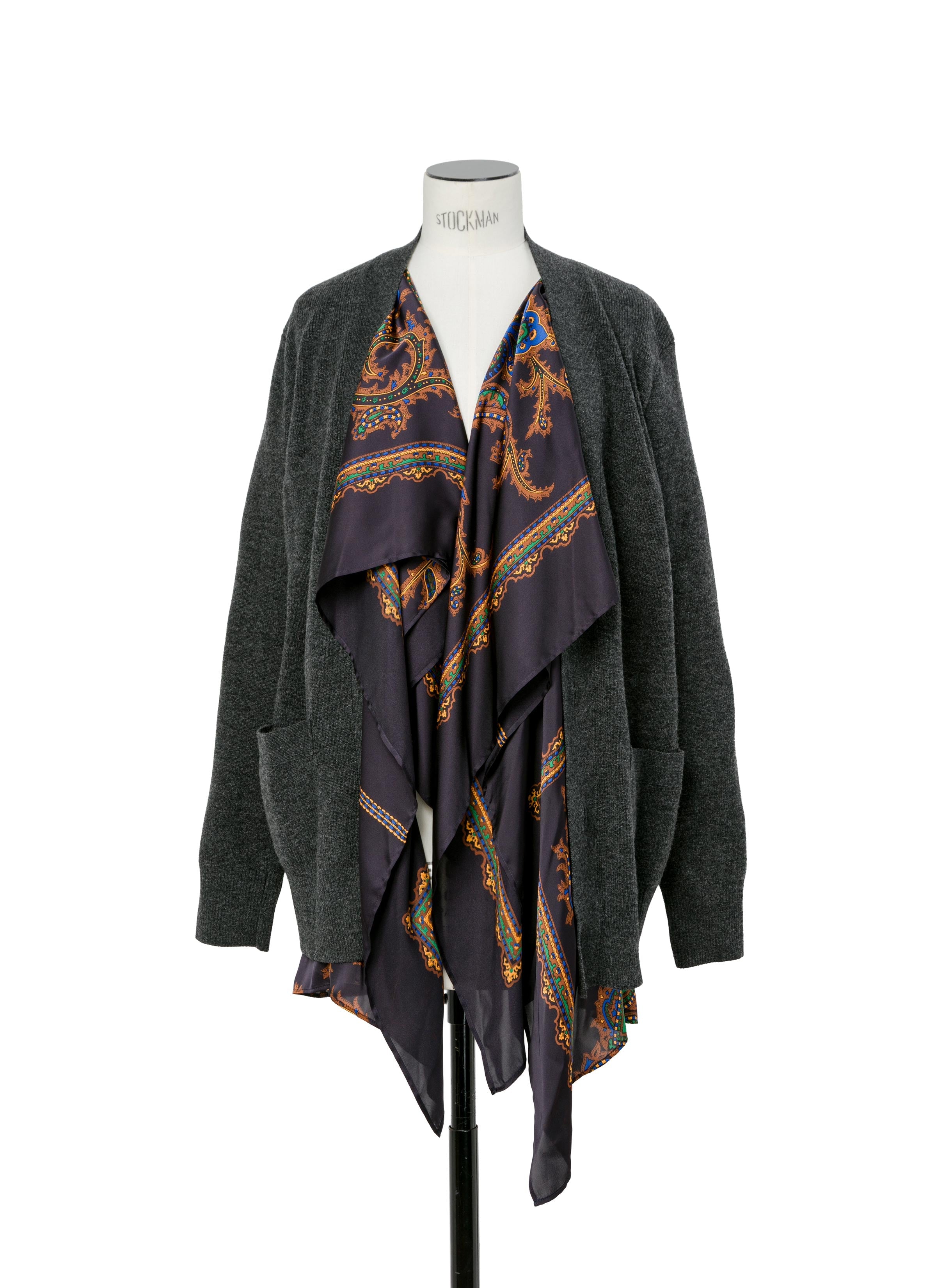 paisley-print-x-wool-knit-cardigan
