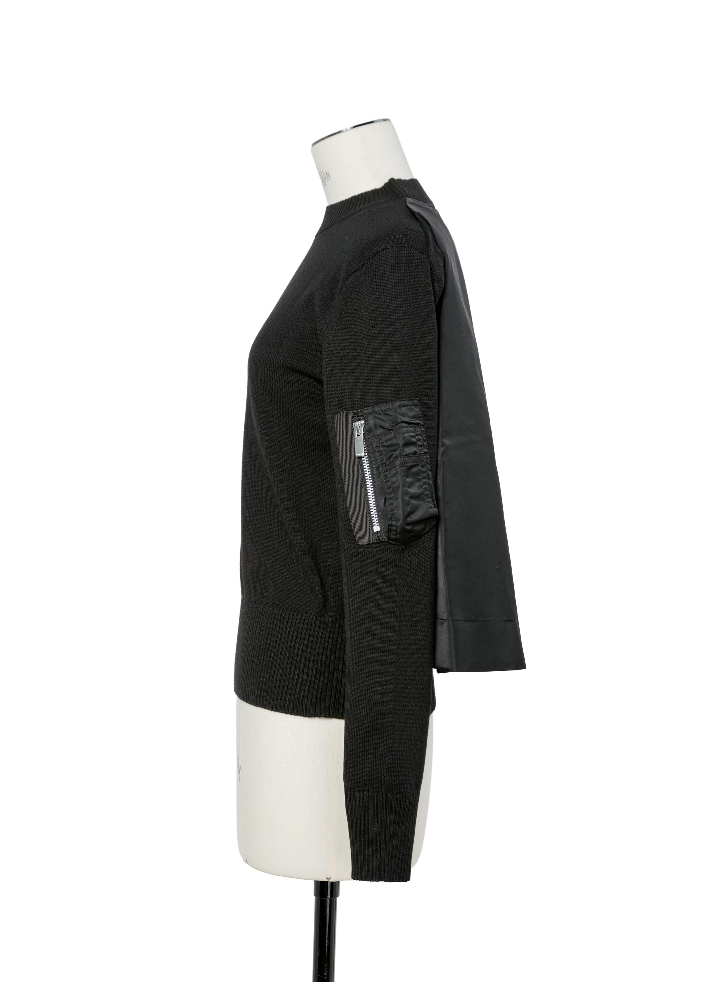 nylon-twill-x-cotton-knit-pullover