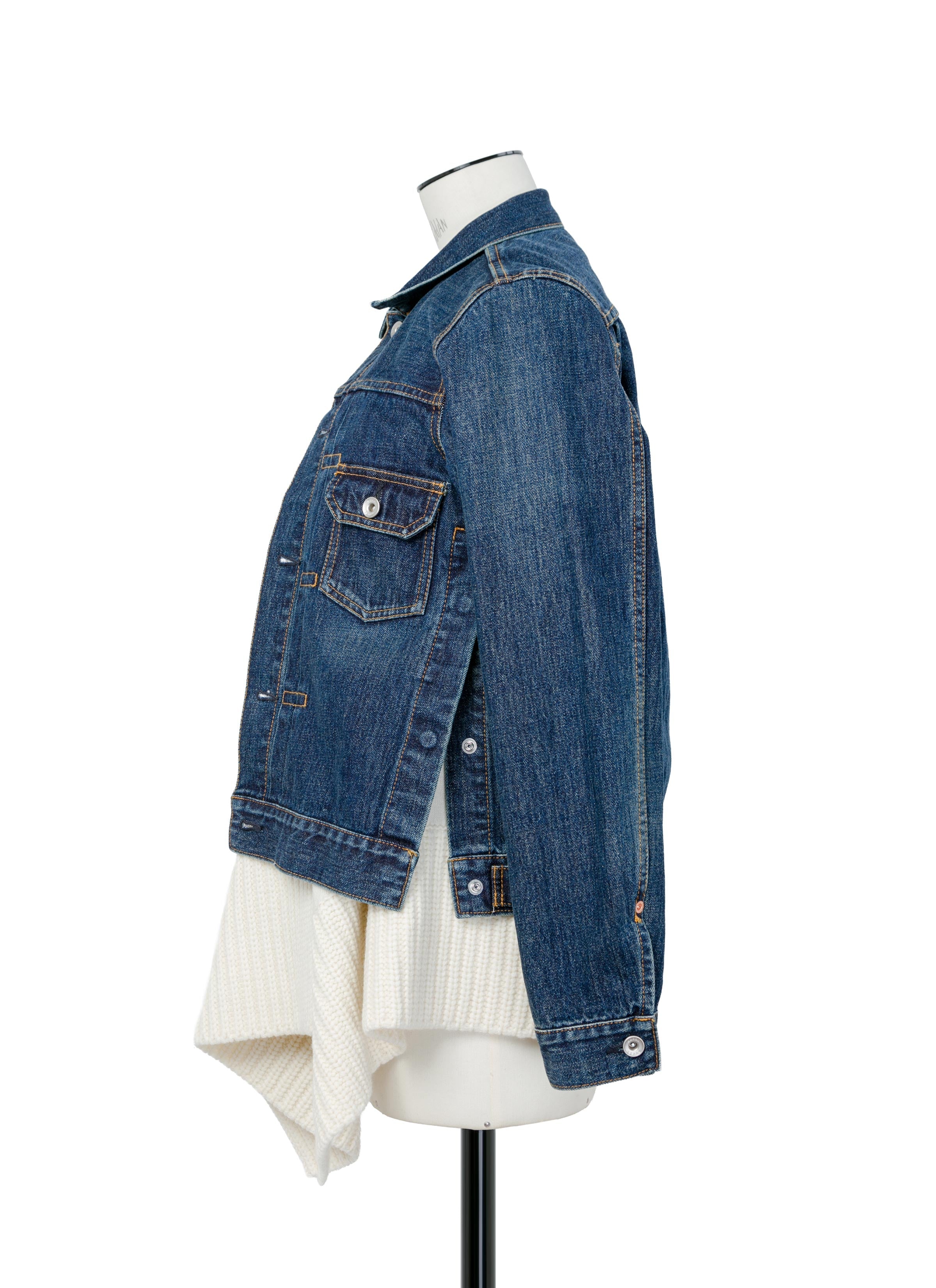Denim x Wool Knit Jacket