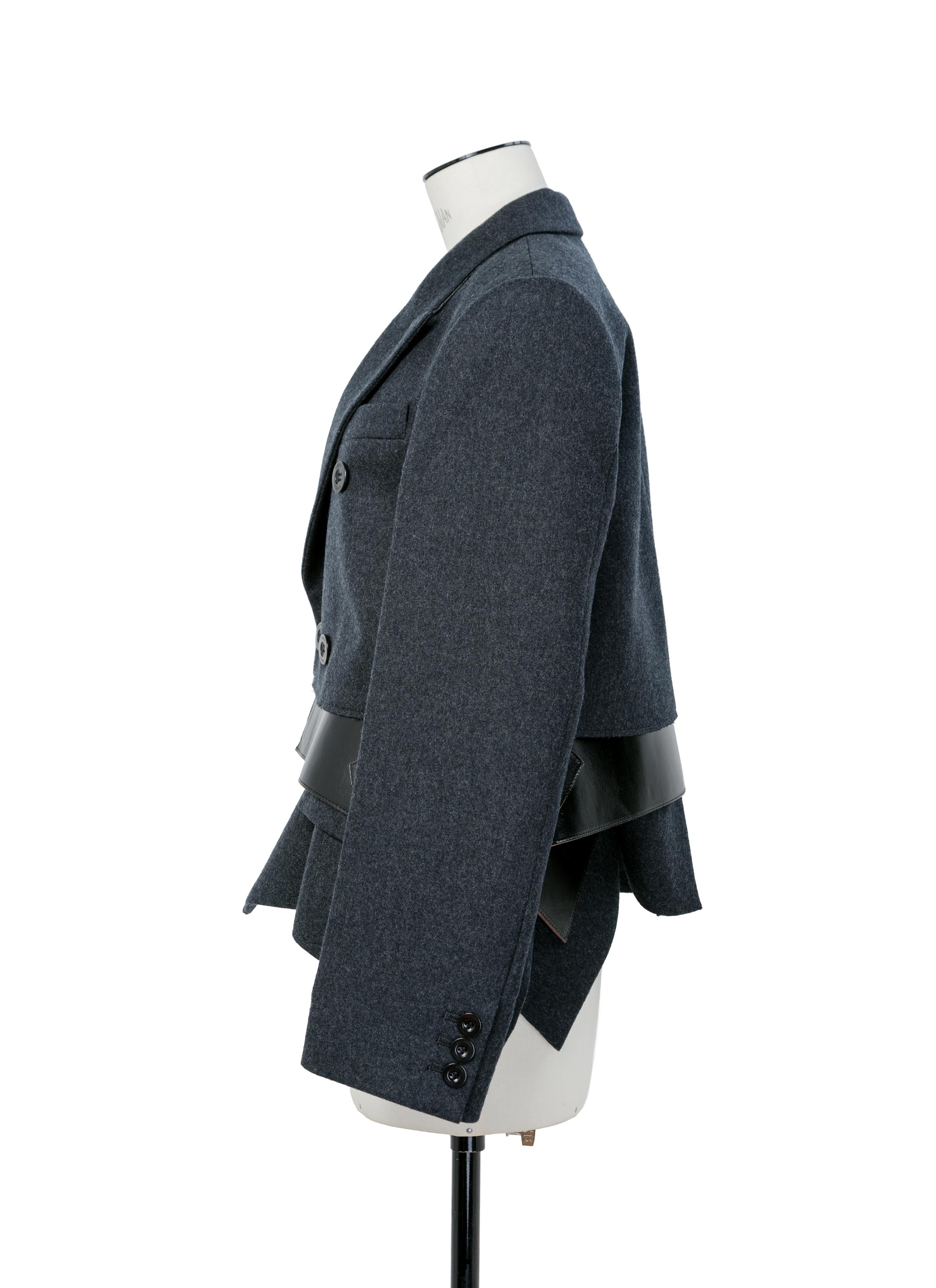 Wool Melton x Leather Jacket