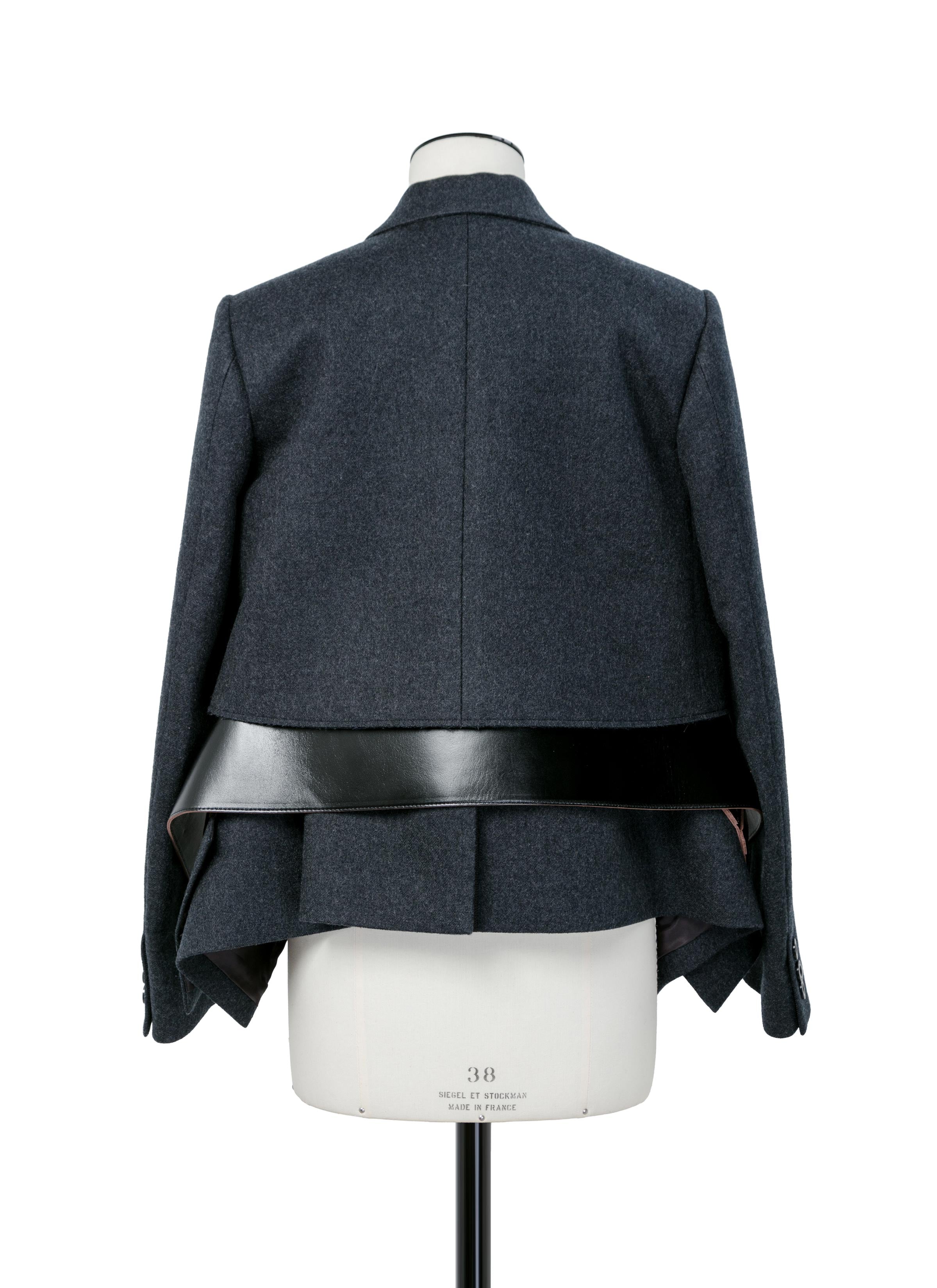 Wool Melton x Leather Jacket