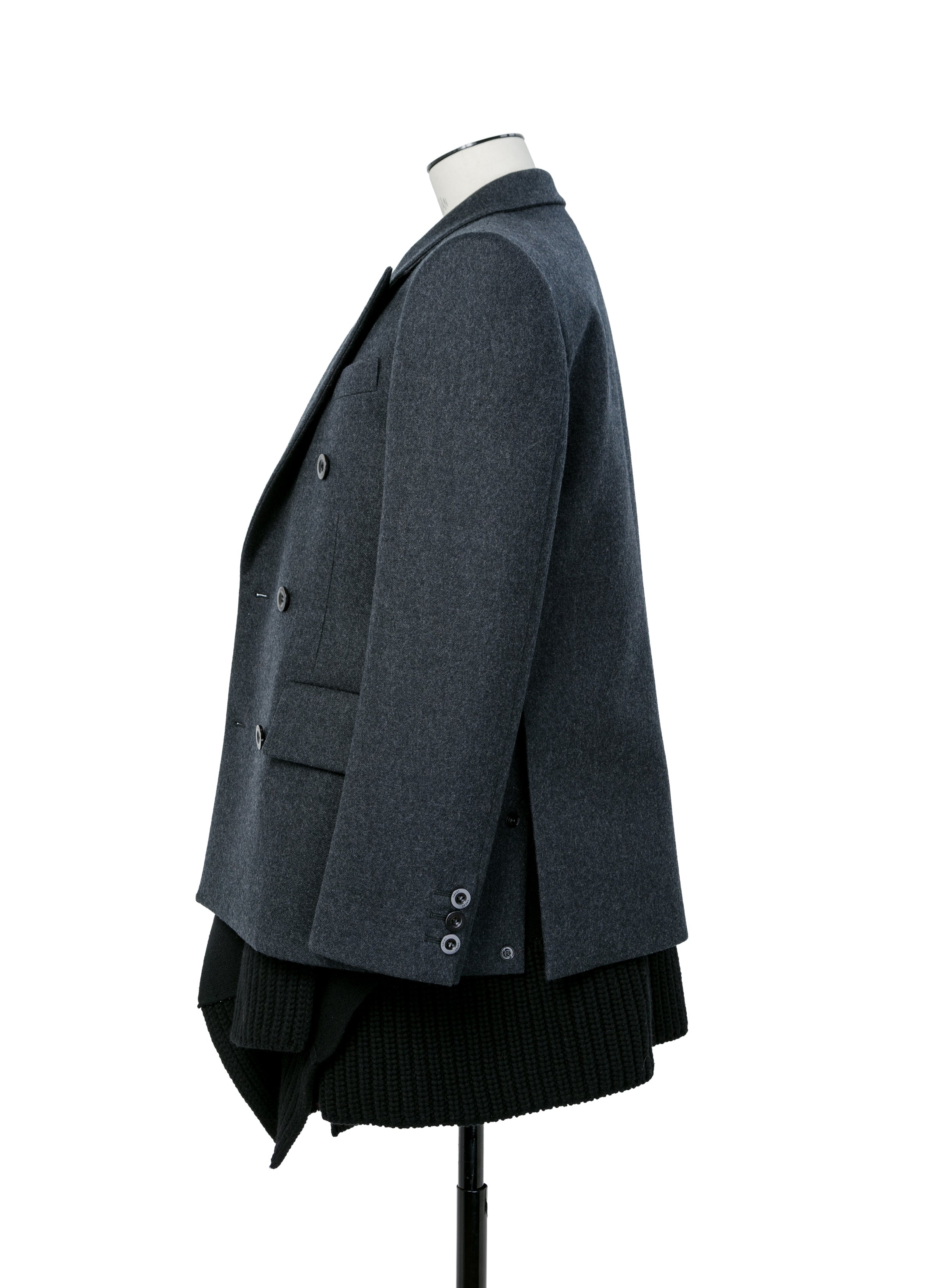 Wool Melton x Wool Knit Jacket