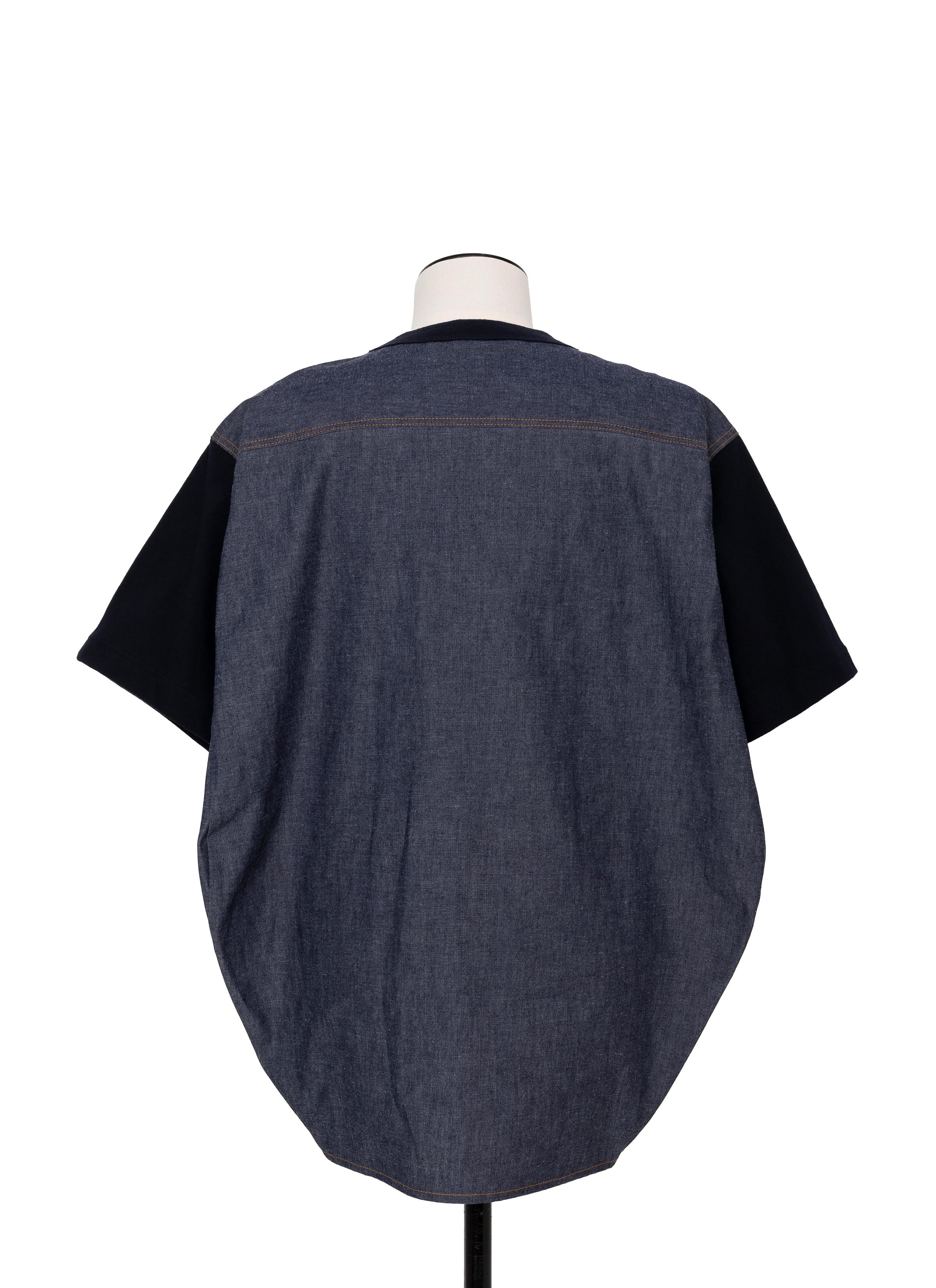 Light Weight Denim x Cotton Jersey T-Shirt