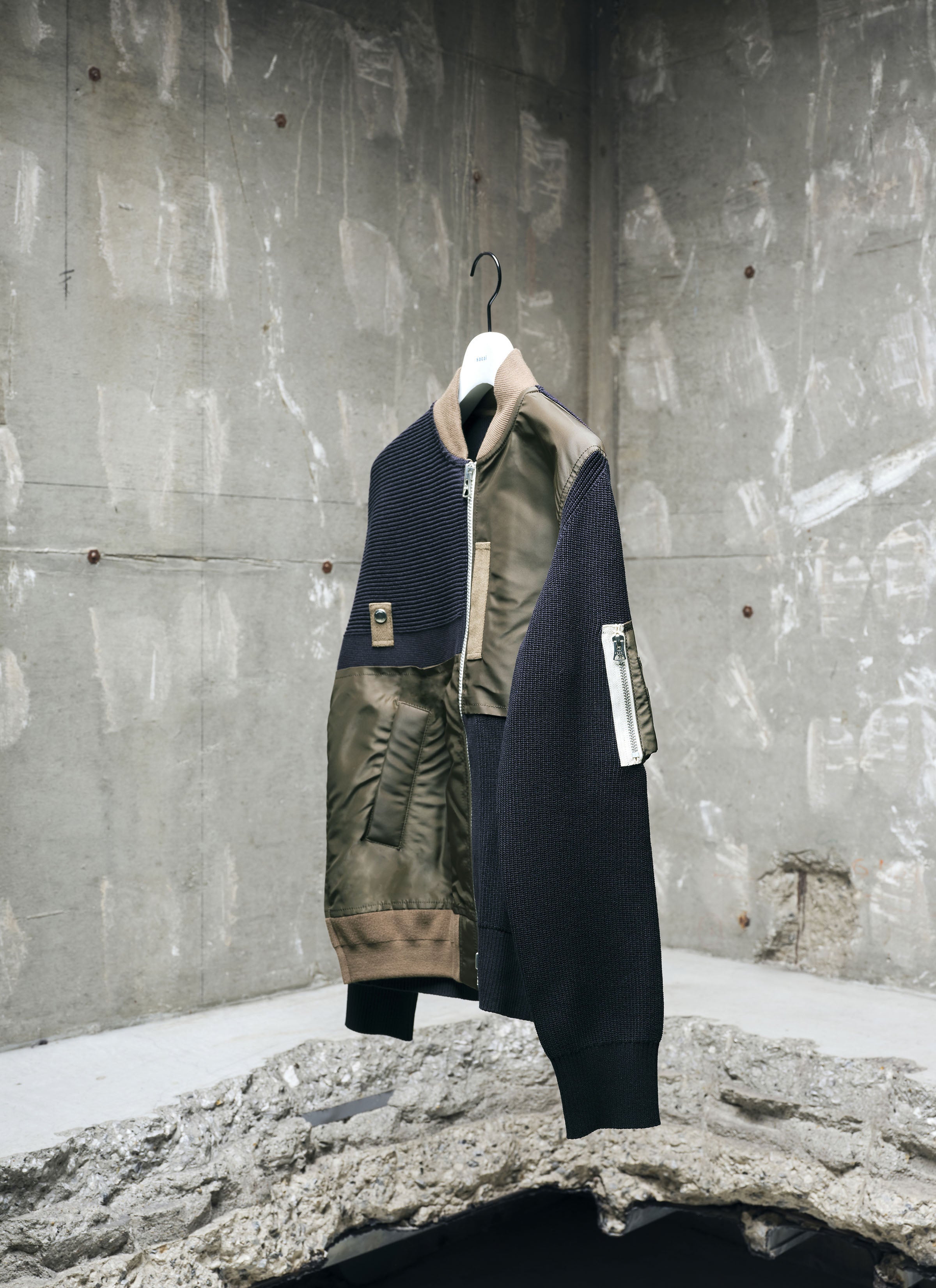 Nylon Twill x Knit Blouson