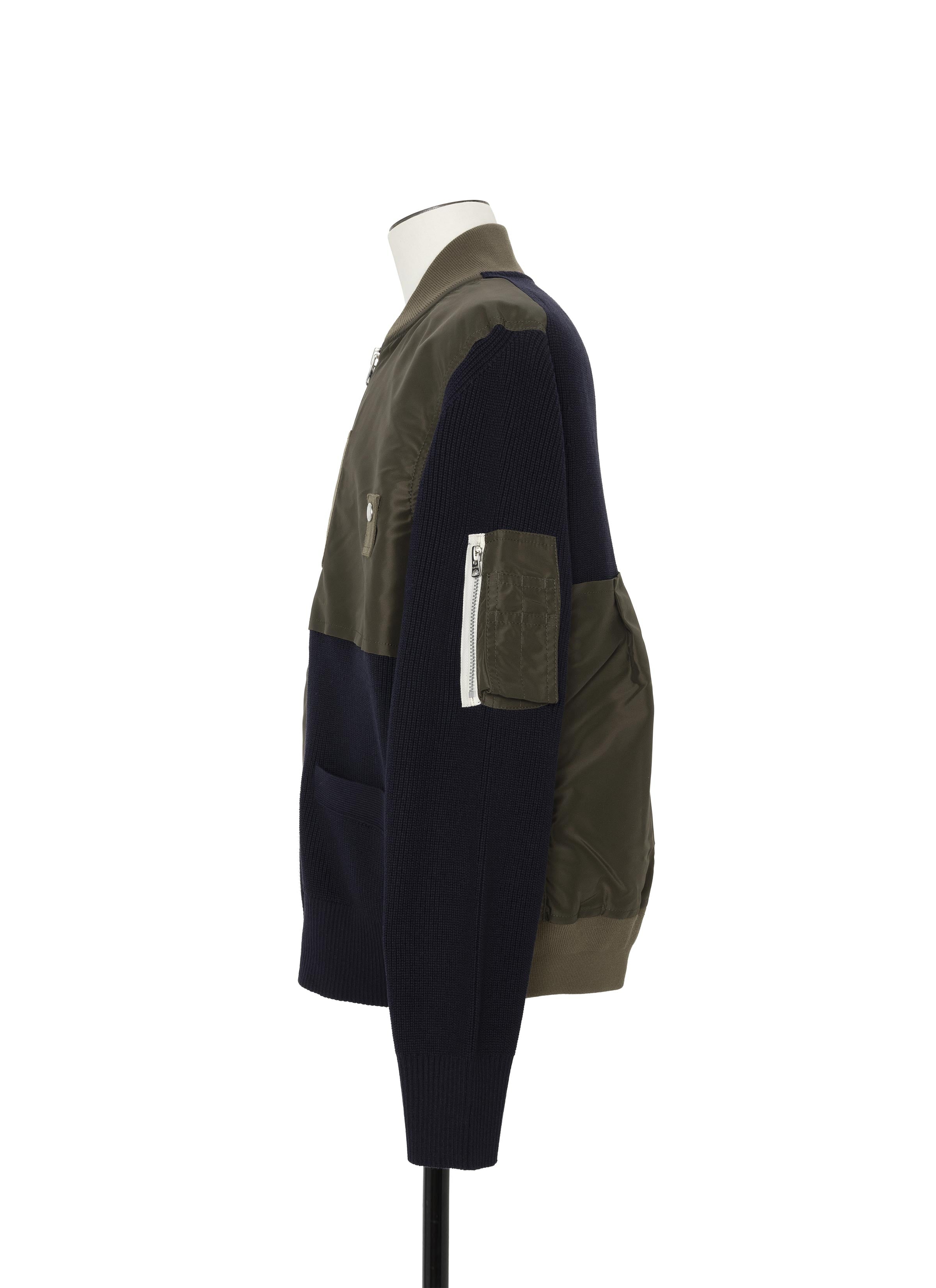 Nylon Twill x Knit Blouson