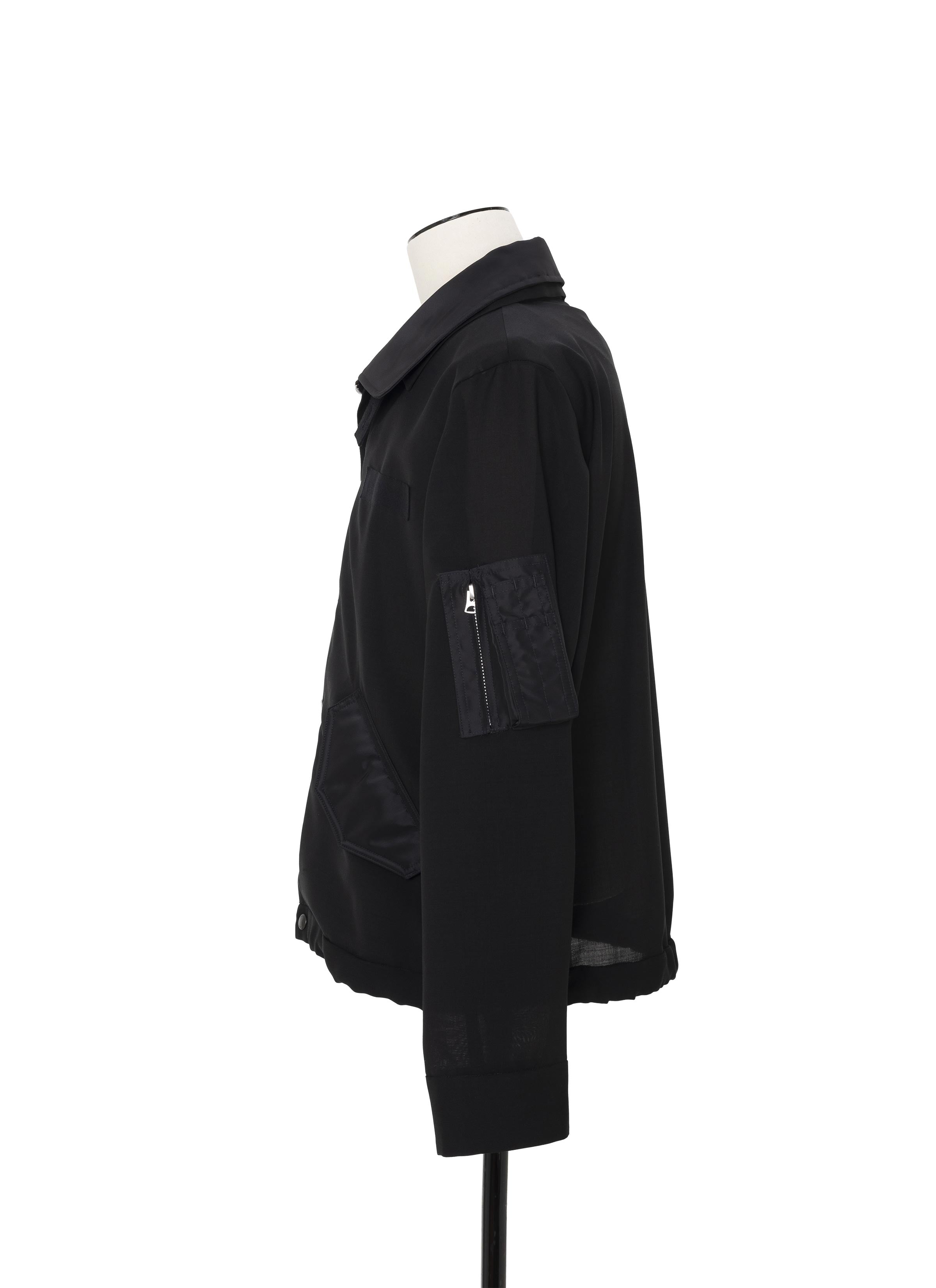 Wool Suiting x Nylon Twill Jacket