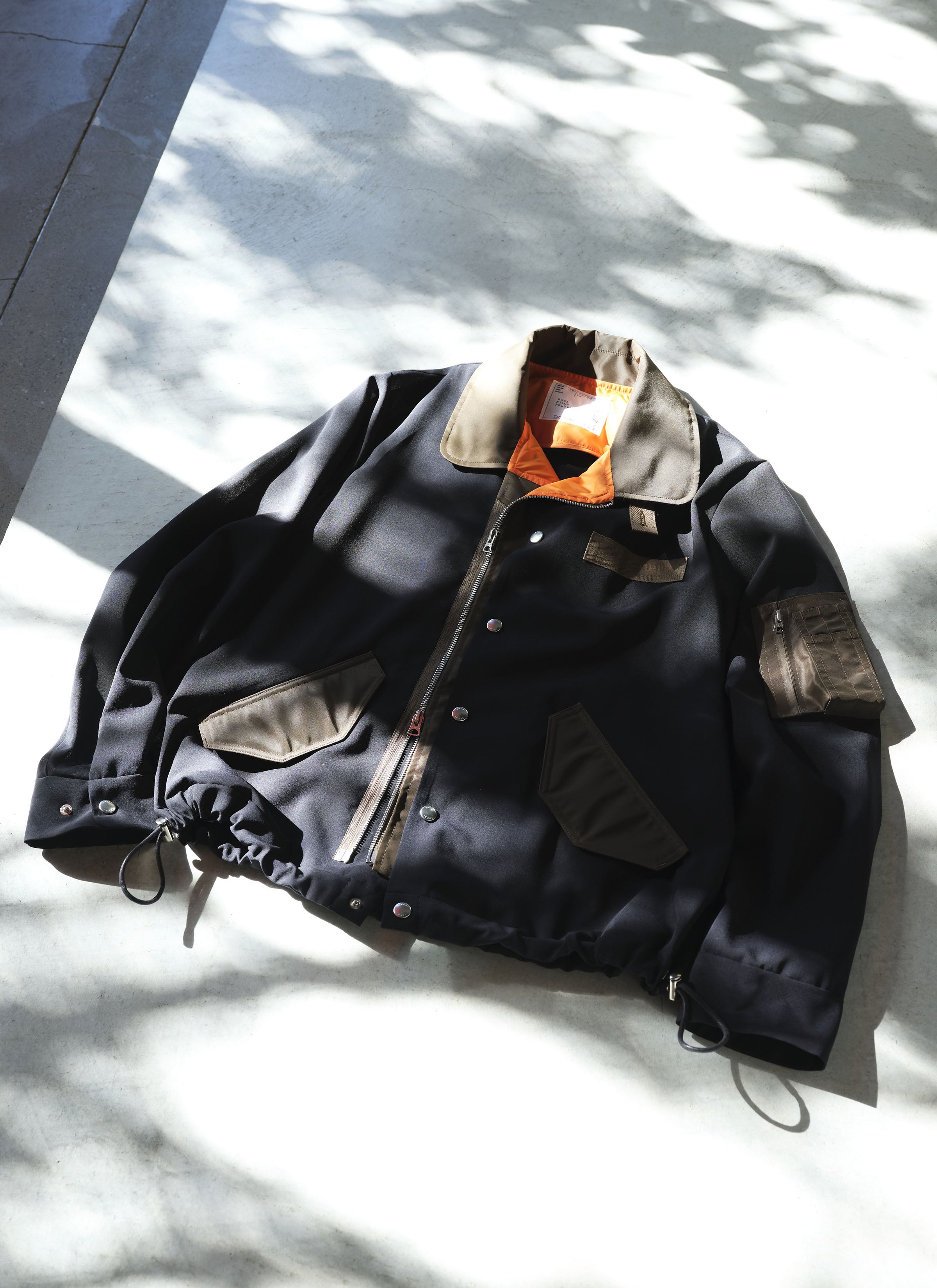 Wool Suiting x Nylon Twill Jacket