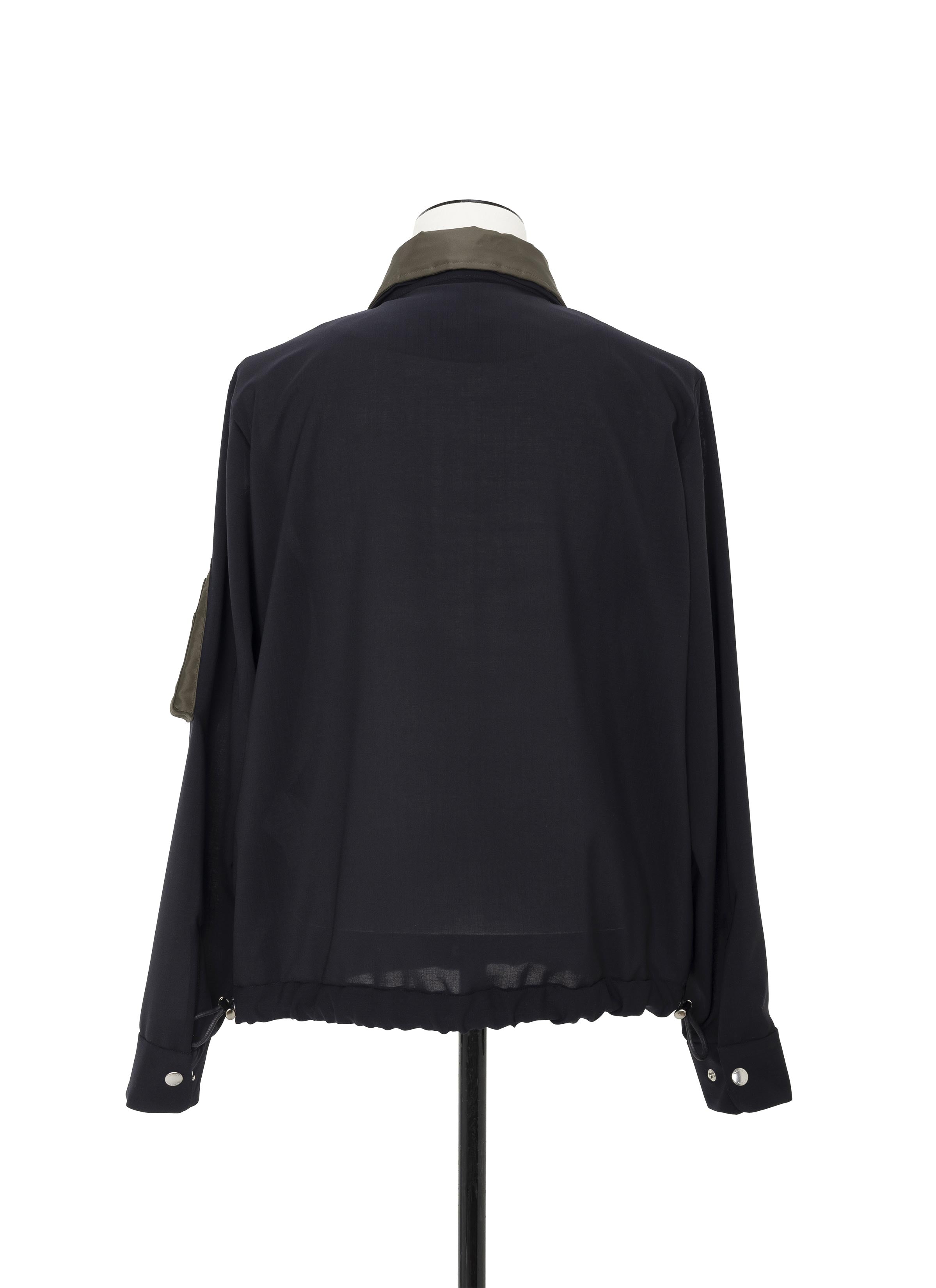 Wool Suiting x Nylon Twill Jacket