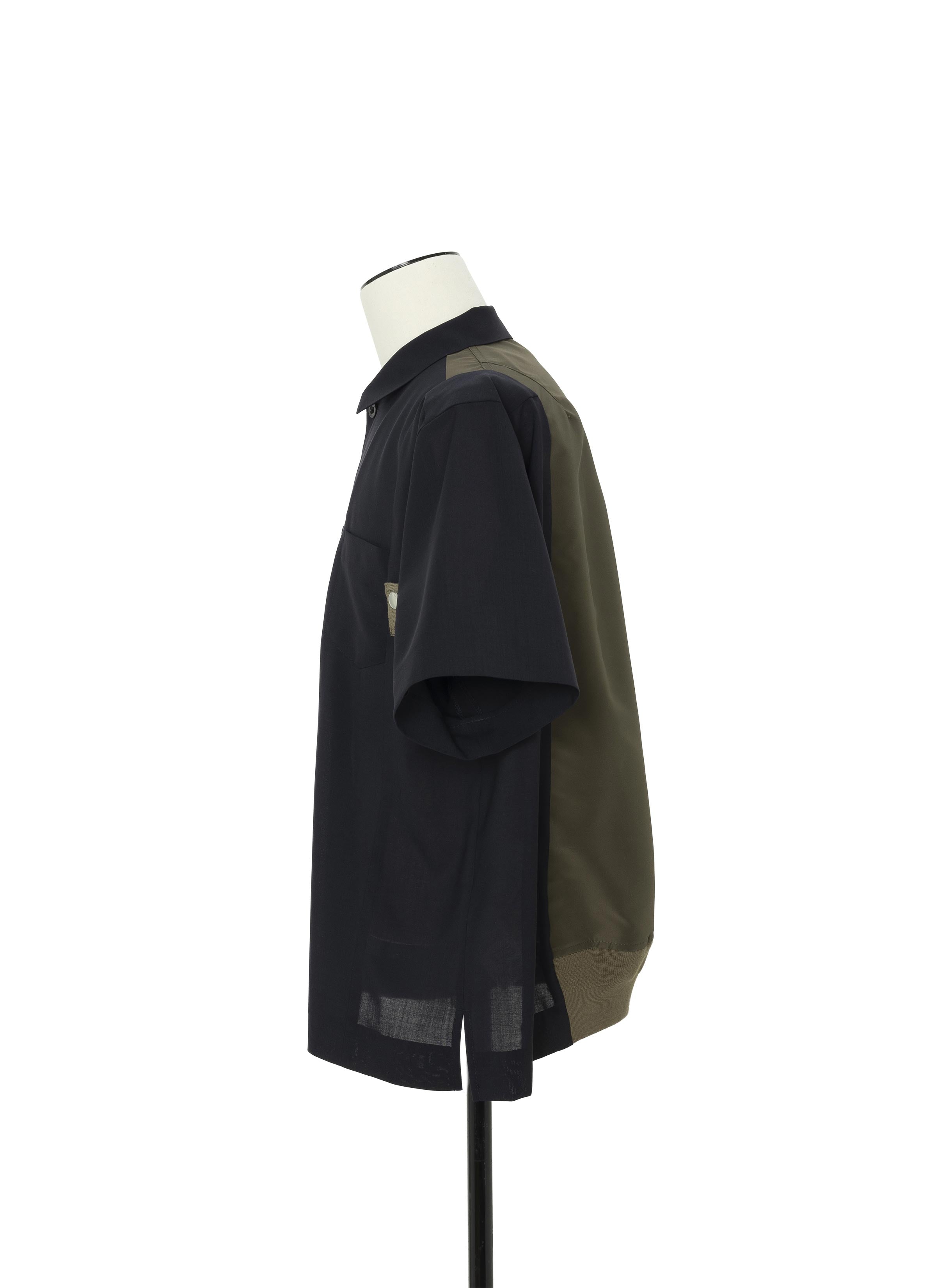 Wool Suiting x Nylon Twill Shirt