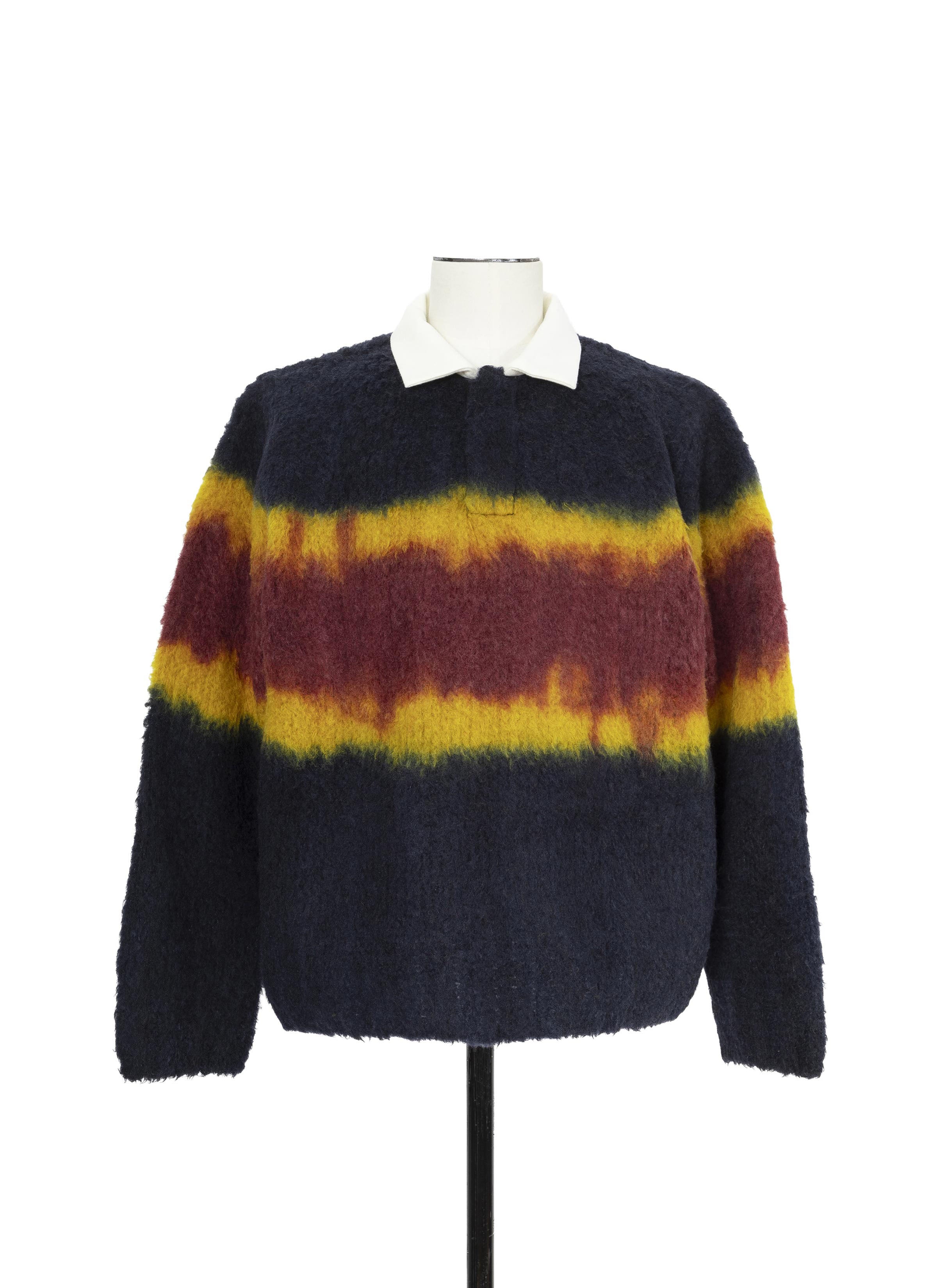 Chusen-Dyed Knit Polo Shirt