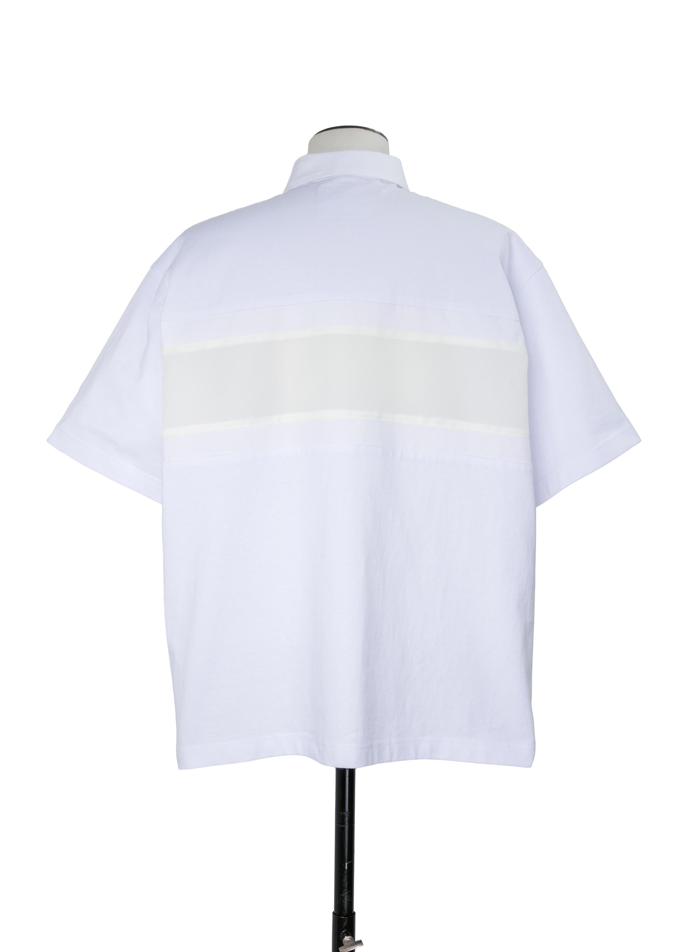 Cotton Jersey x Nylon Twill Polo Shirt