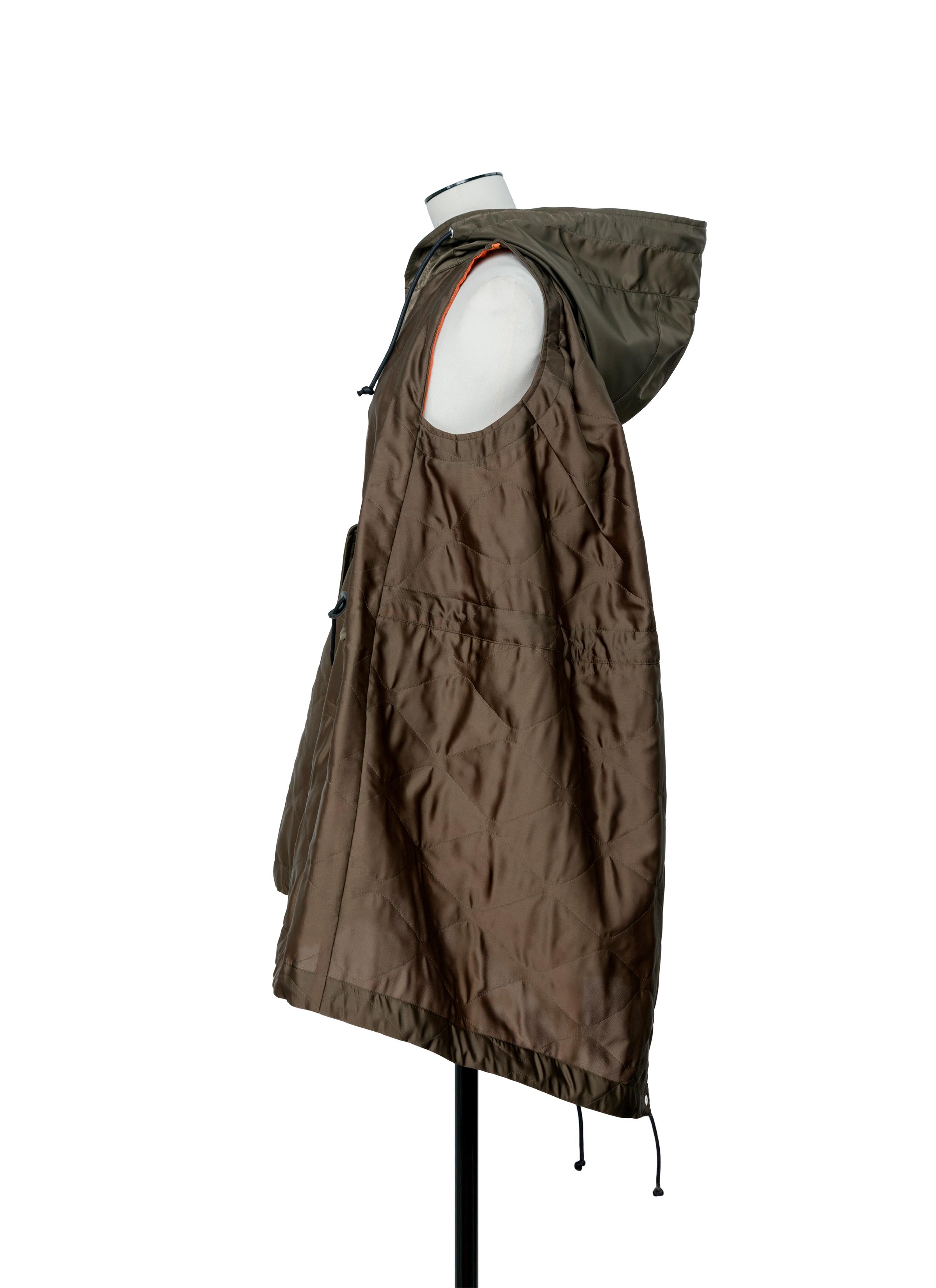 Quilted Satin Hooded Vest