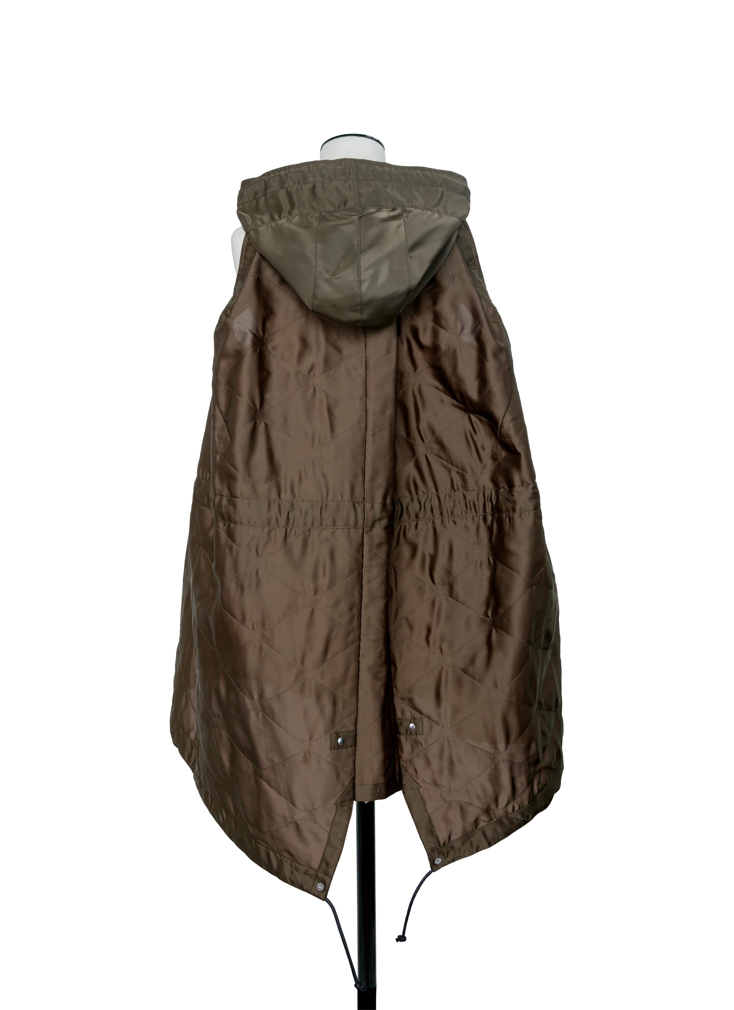 Quilted Satin Hooded Vest