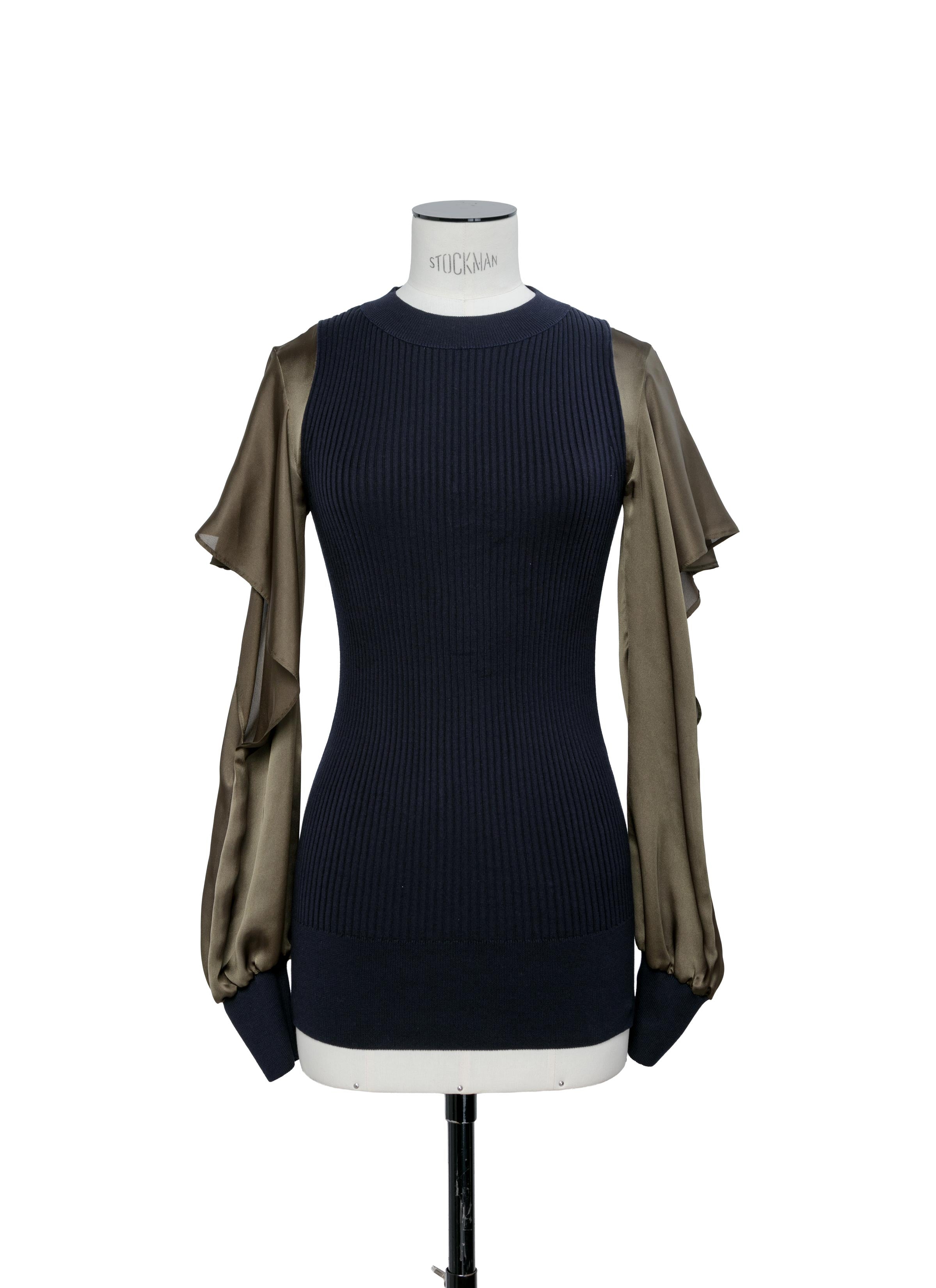 Satin x Cotton Knit Pullover