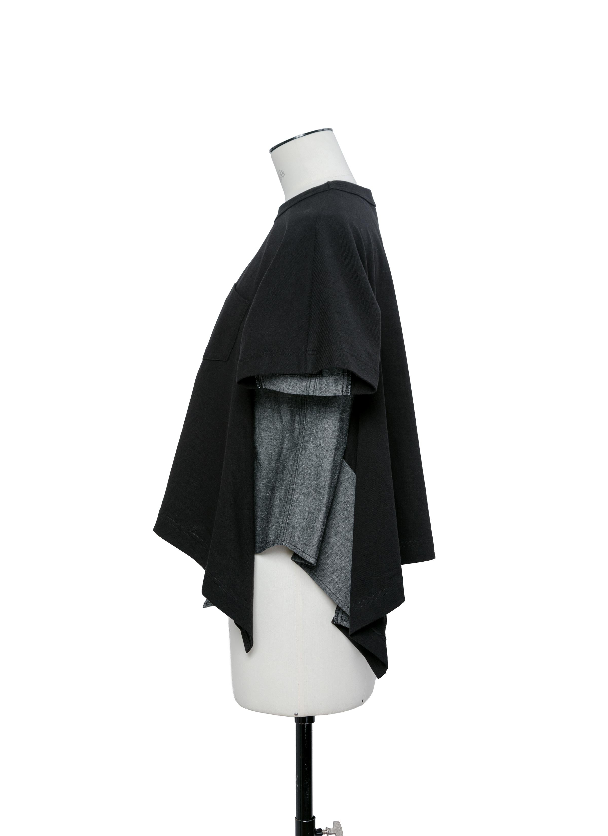 Light Weight Denim x Cotton Jersey T-Shirt