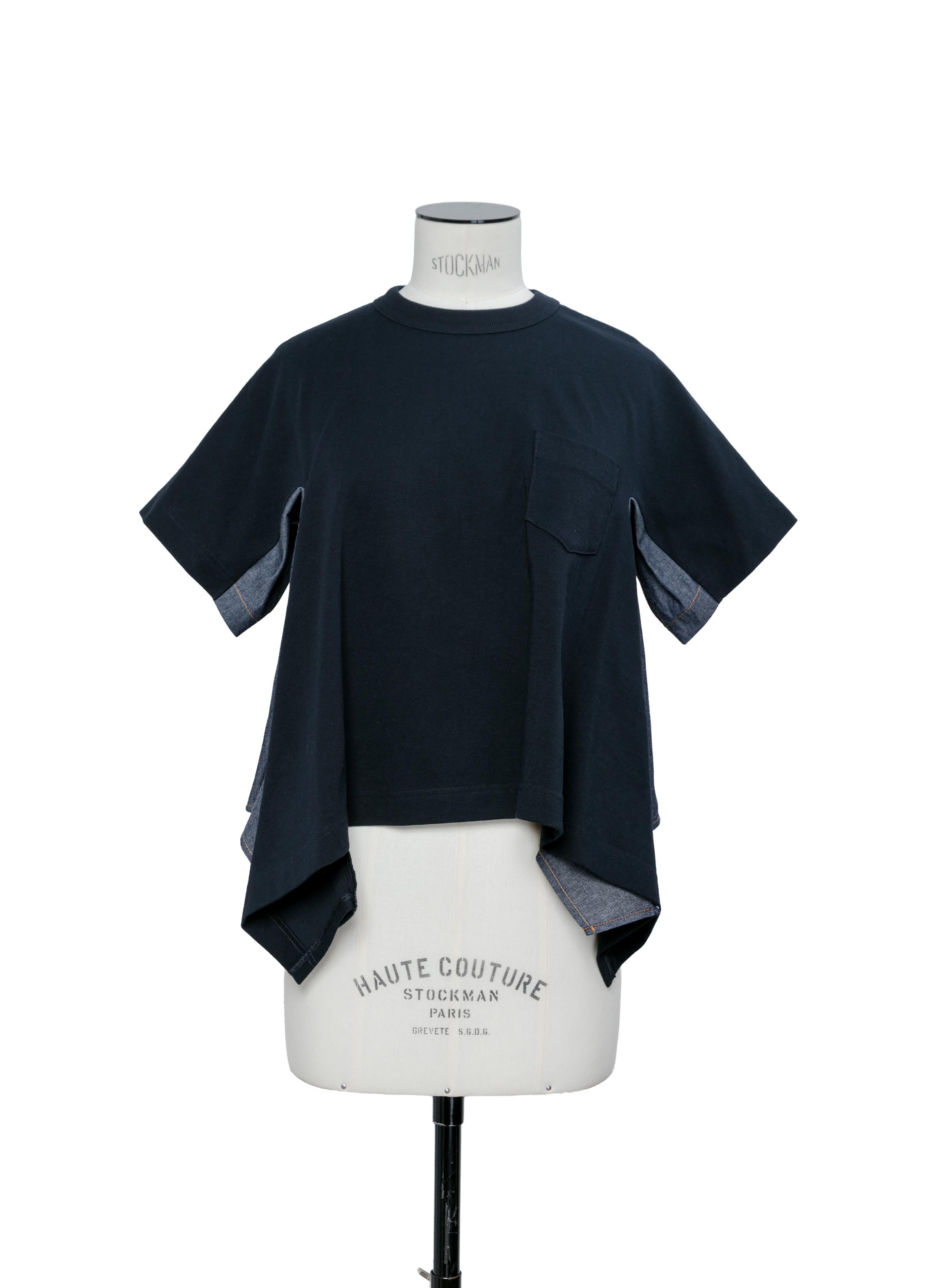 Light Weight Denim x Cotton Jersey T-Shirt