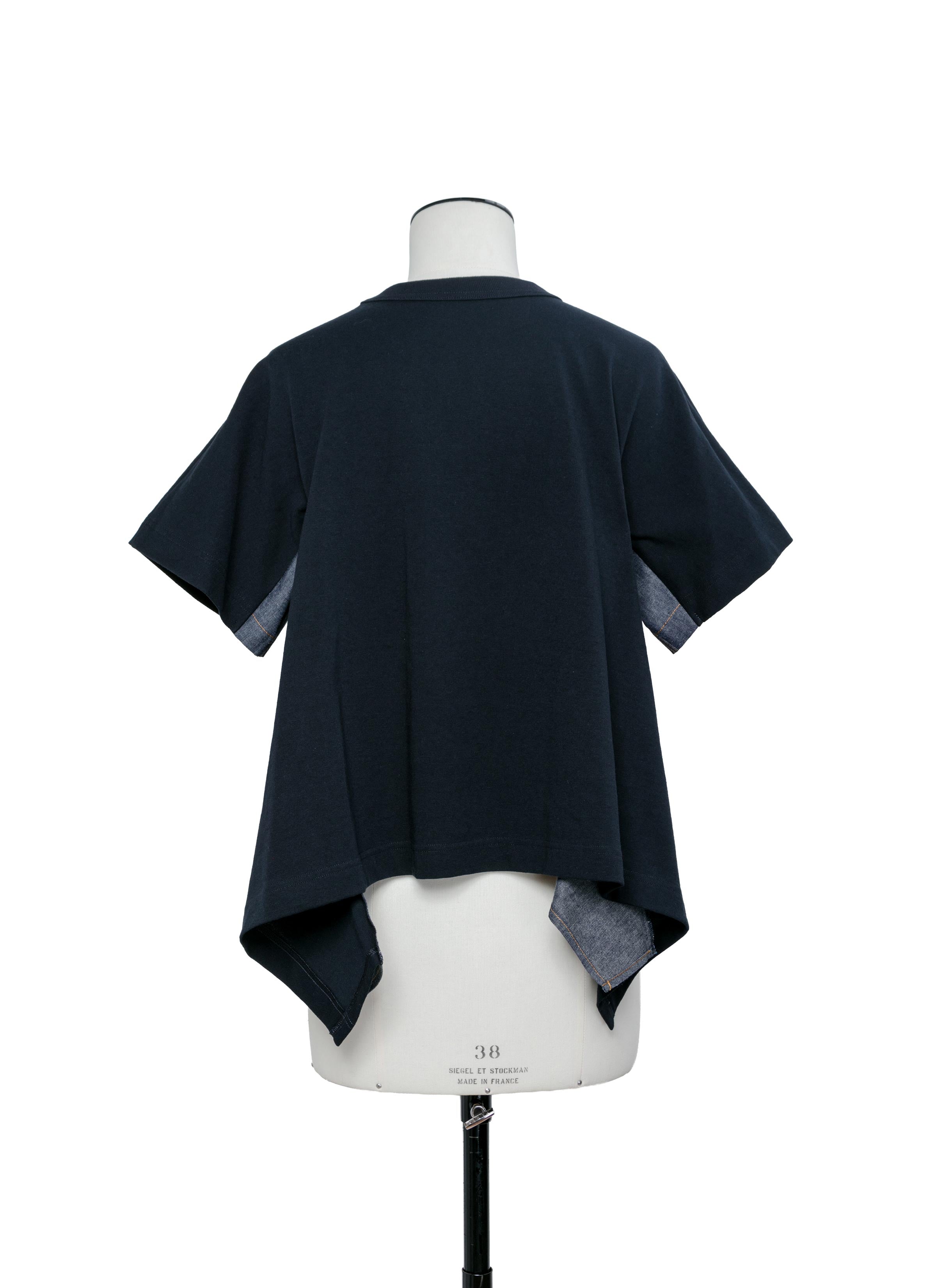 Light Weight Denim x Cotton Jersey T-Shirt