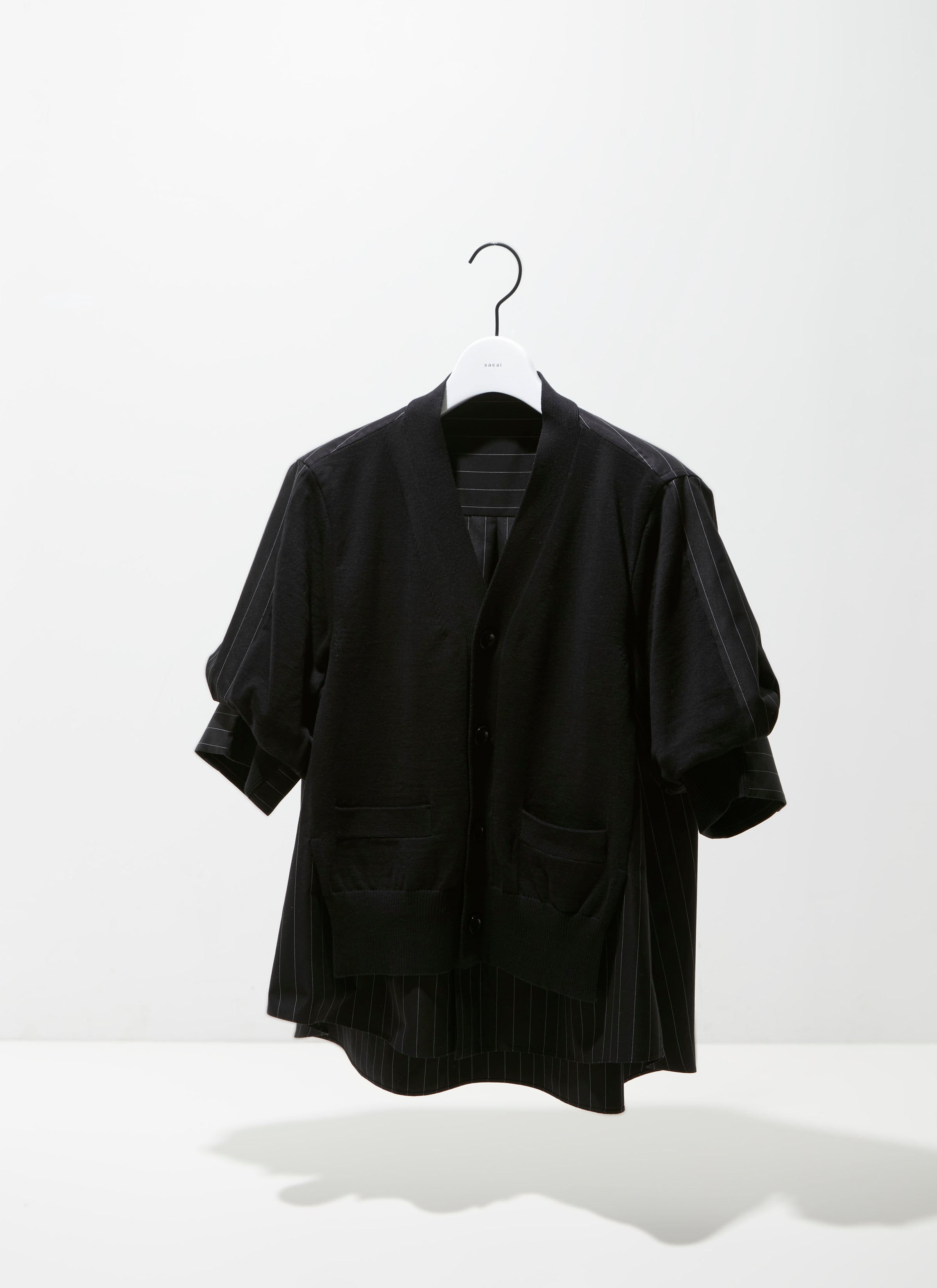 Chalk Stripe x Cotton Knit Cardigan