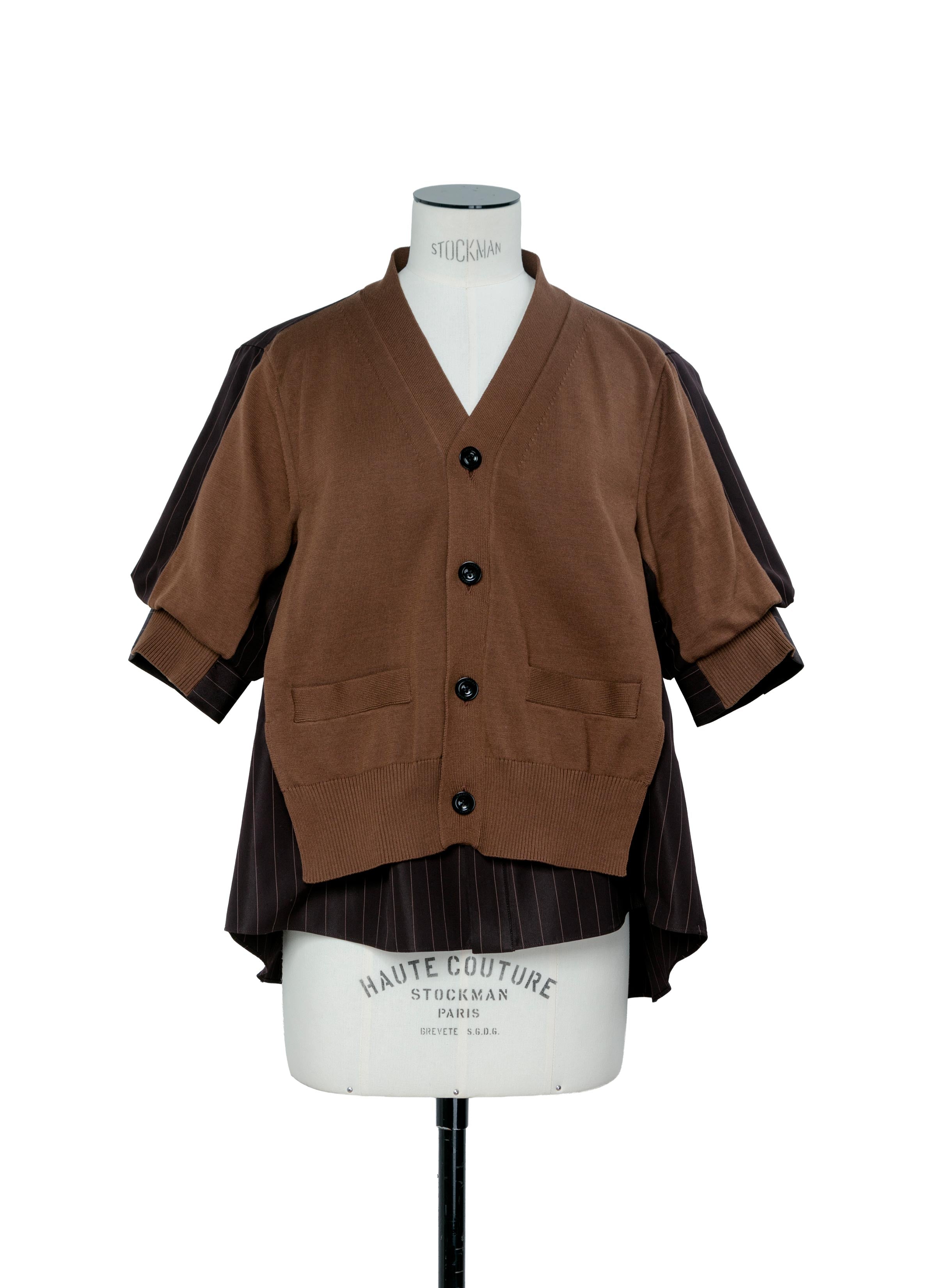 Chalk Stripe x Cotton Knit Cardigan