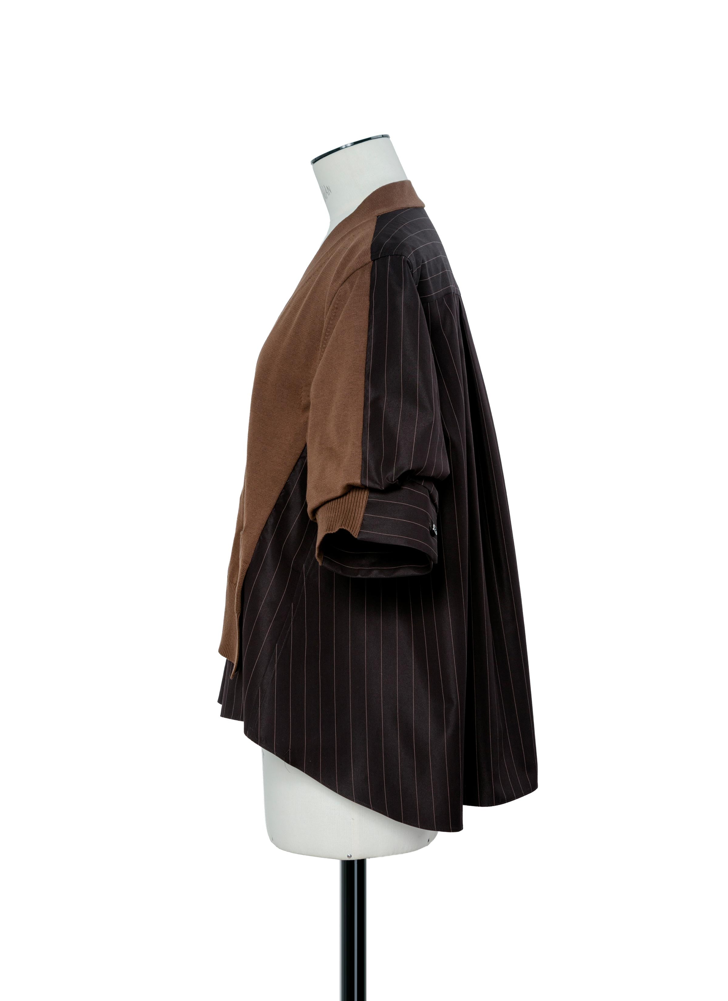 Chalk Stripe x Cotton Knit Cardigan