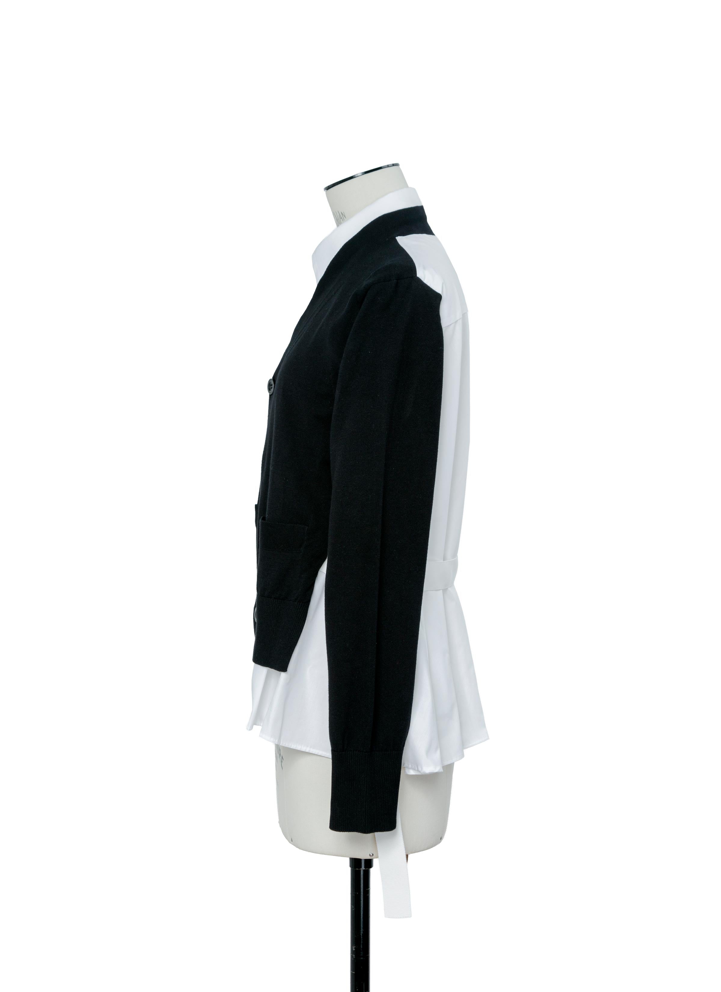 Poplin x Cotton Knit Cardigan