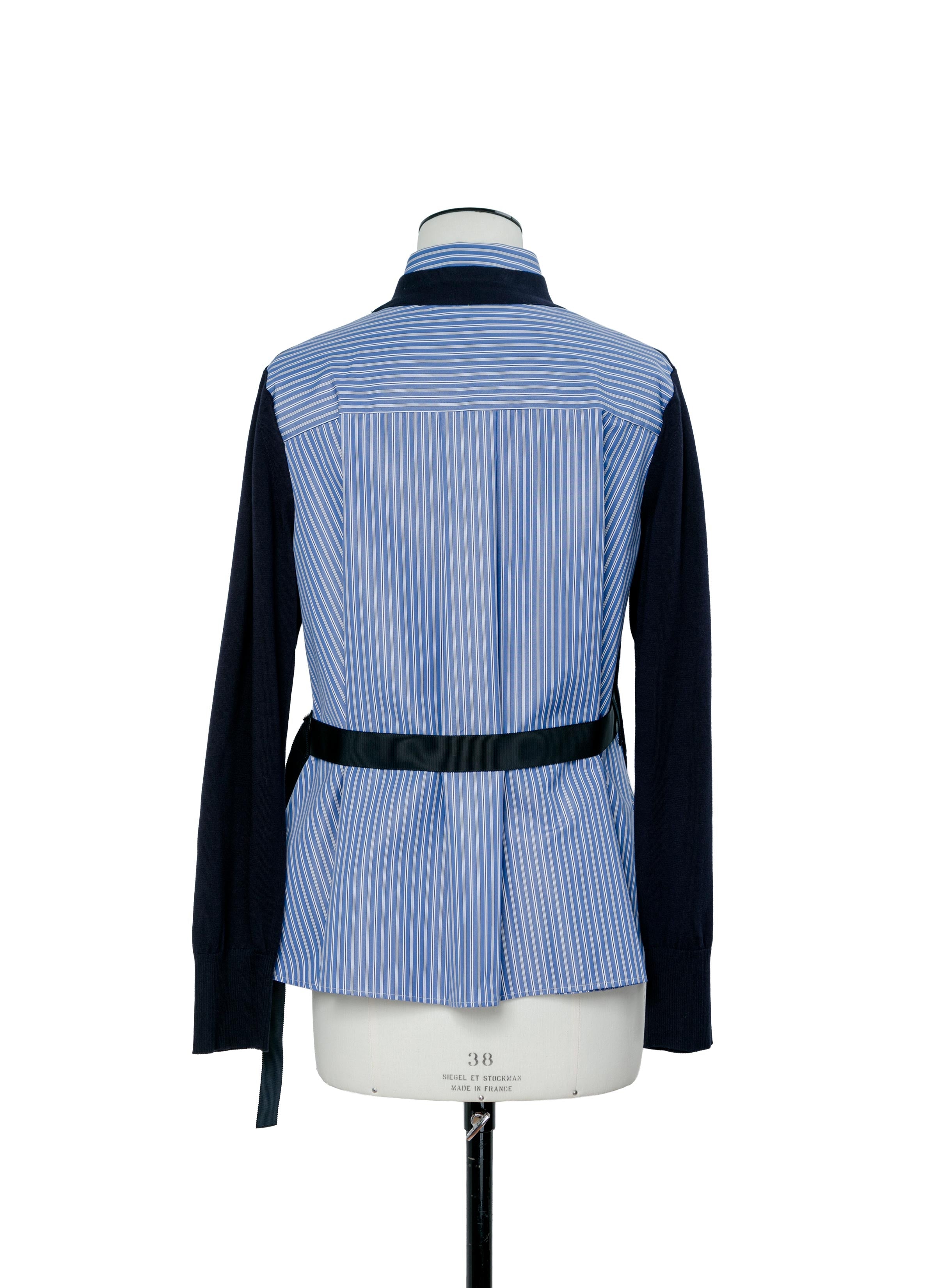 Poplin x Cotton Knit Cardigan