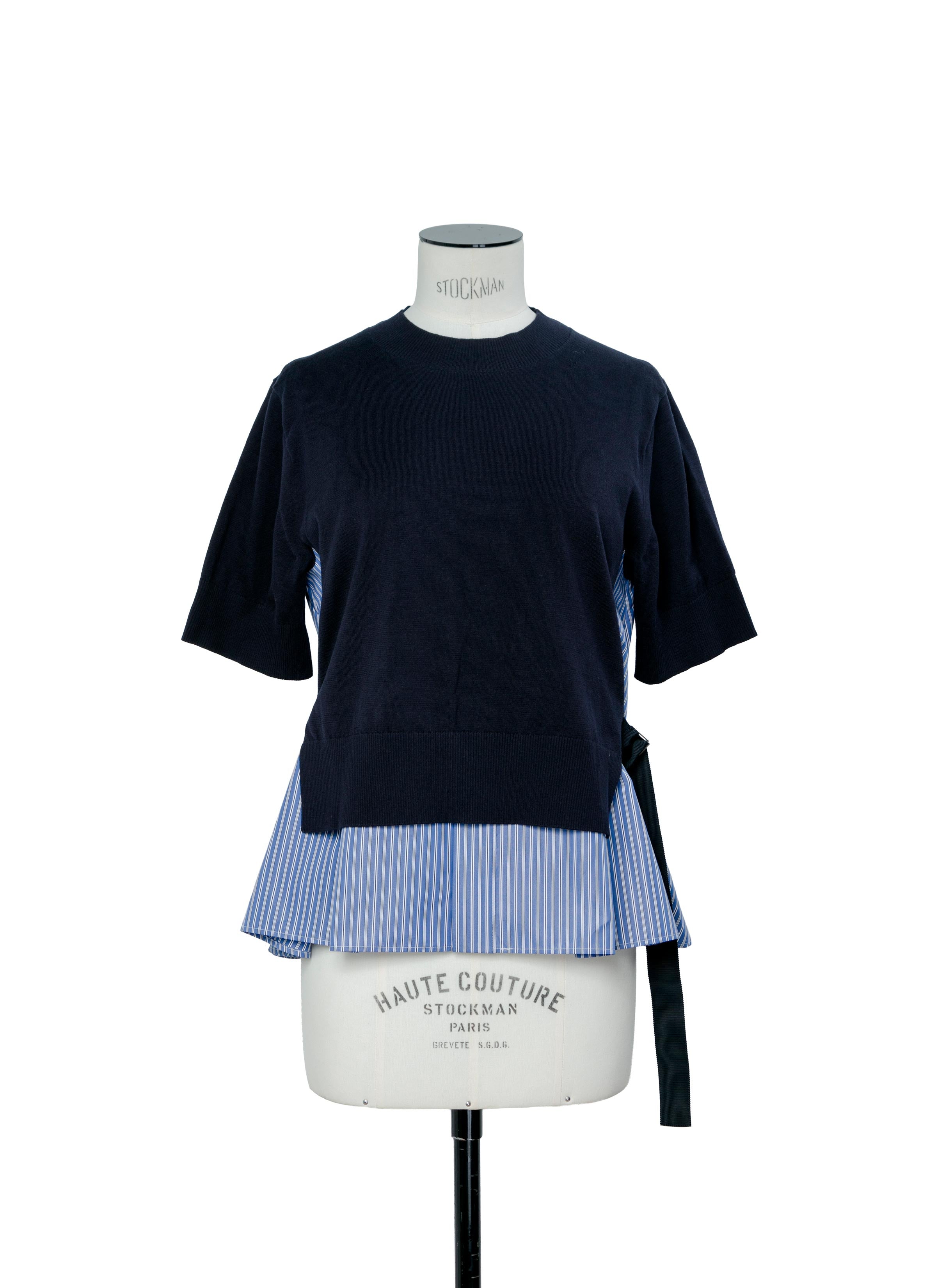 Poplin x Cotton Knit Pullover