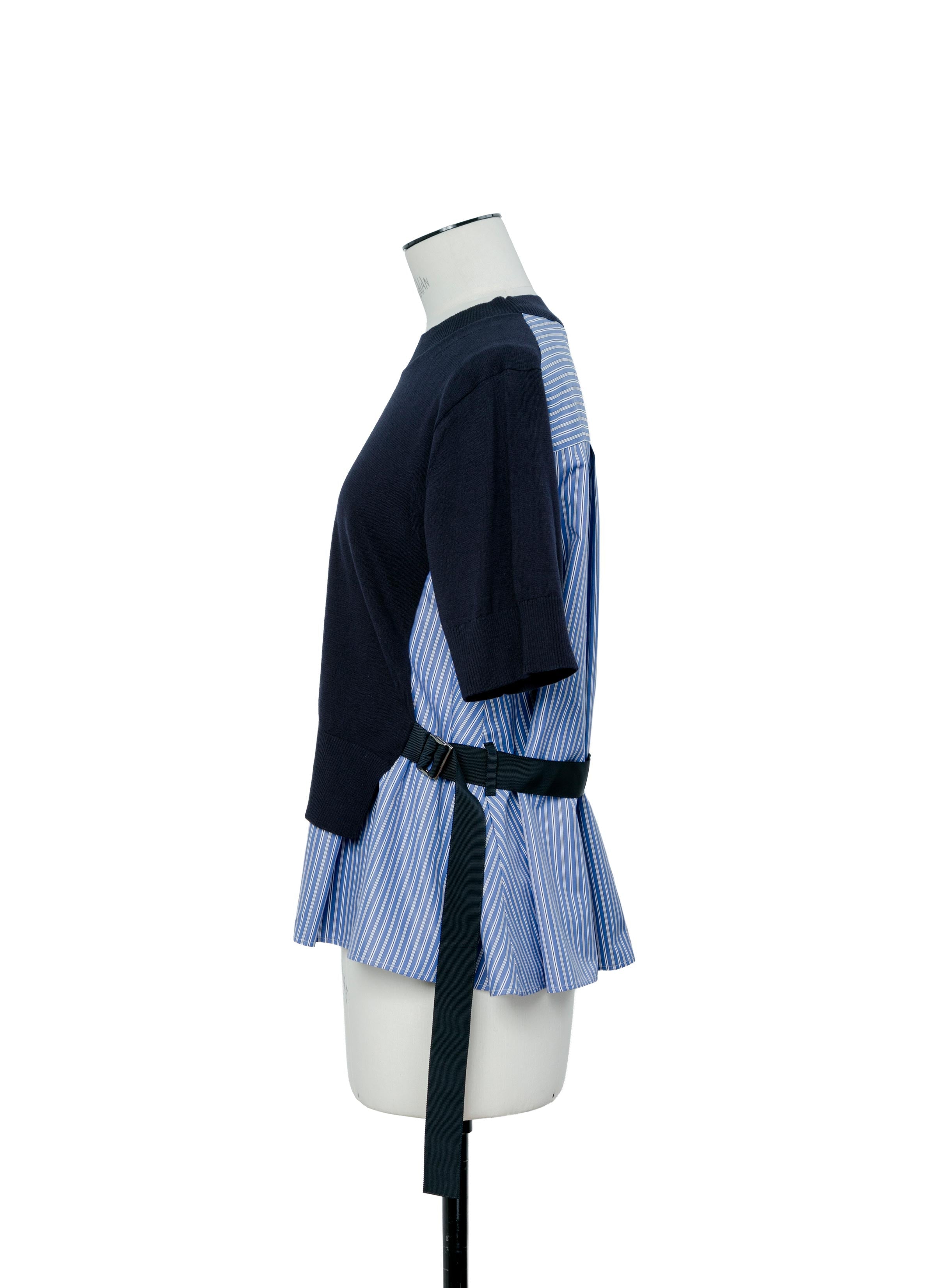 Poplin x Cotton Knit Pullover