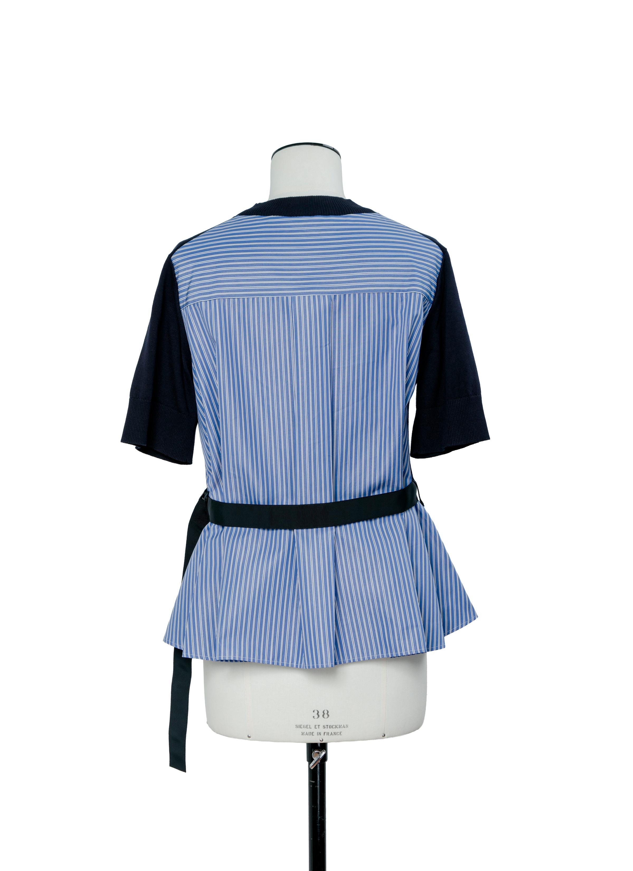 Poplin x Cotton Knit Pullover