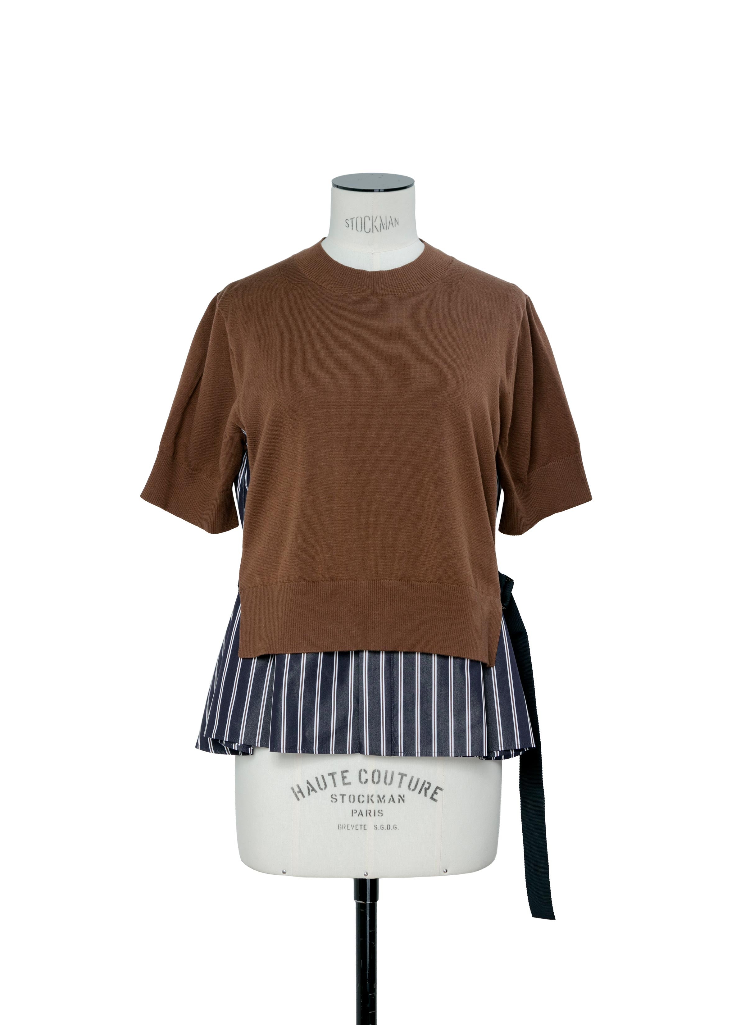 Poplin x Cotton Knit Pullover