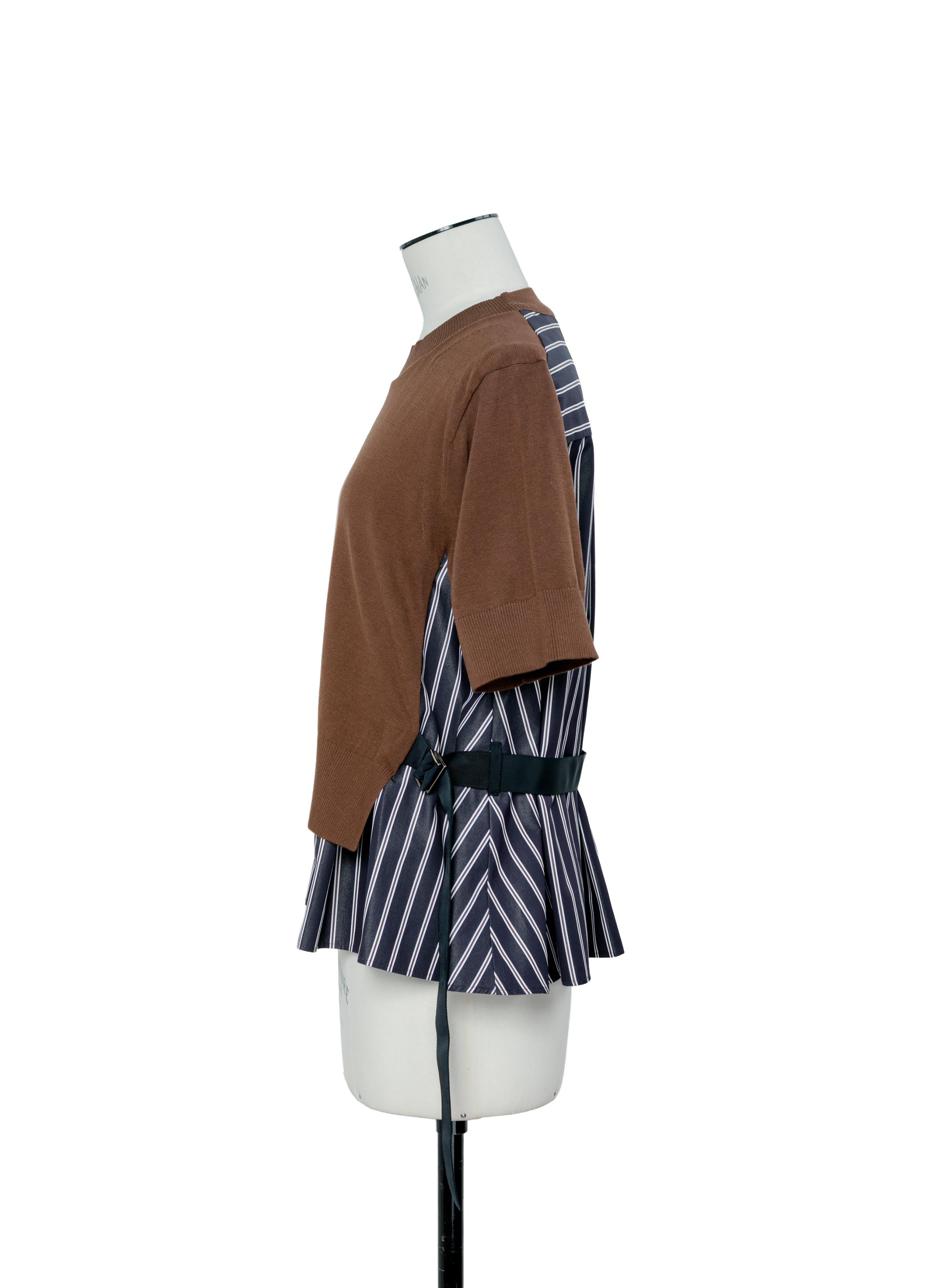 Poplin x Cotton Knit Pullover