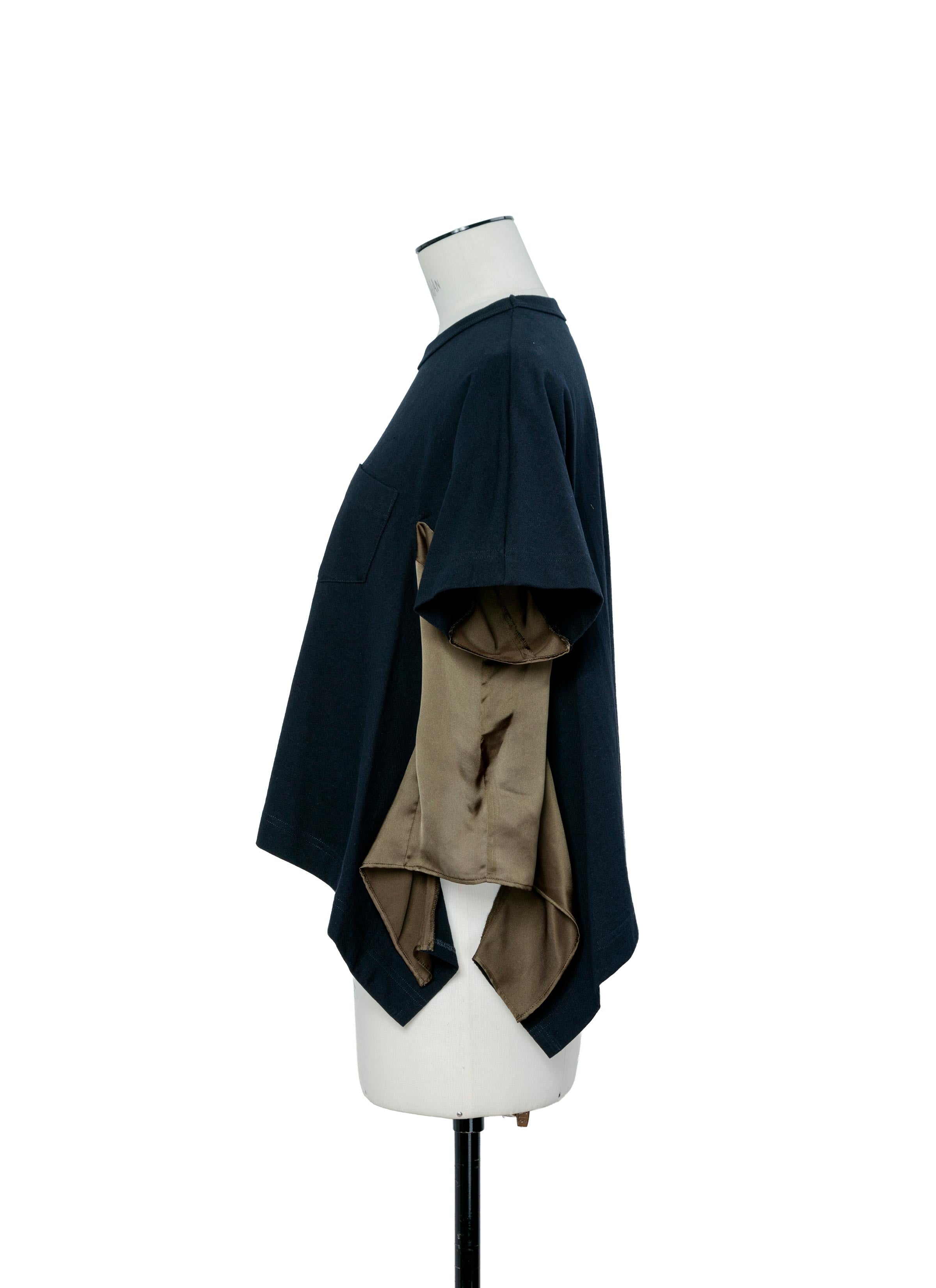 Satin x Cotton Jersey T-Shirt