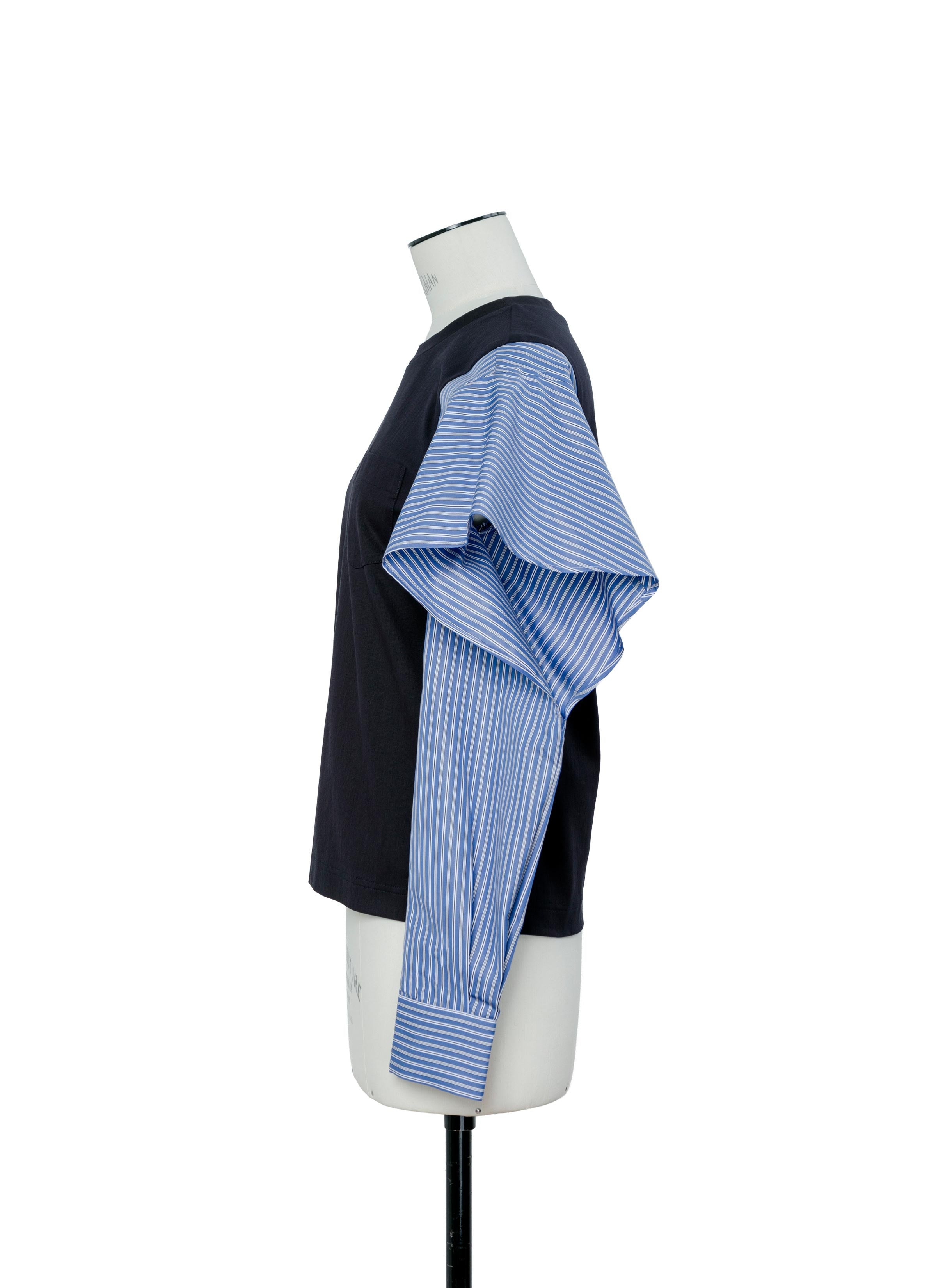 Poplin x Cotton Jersey T-Shirt